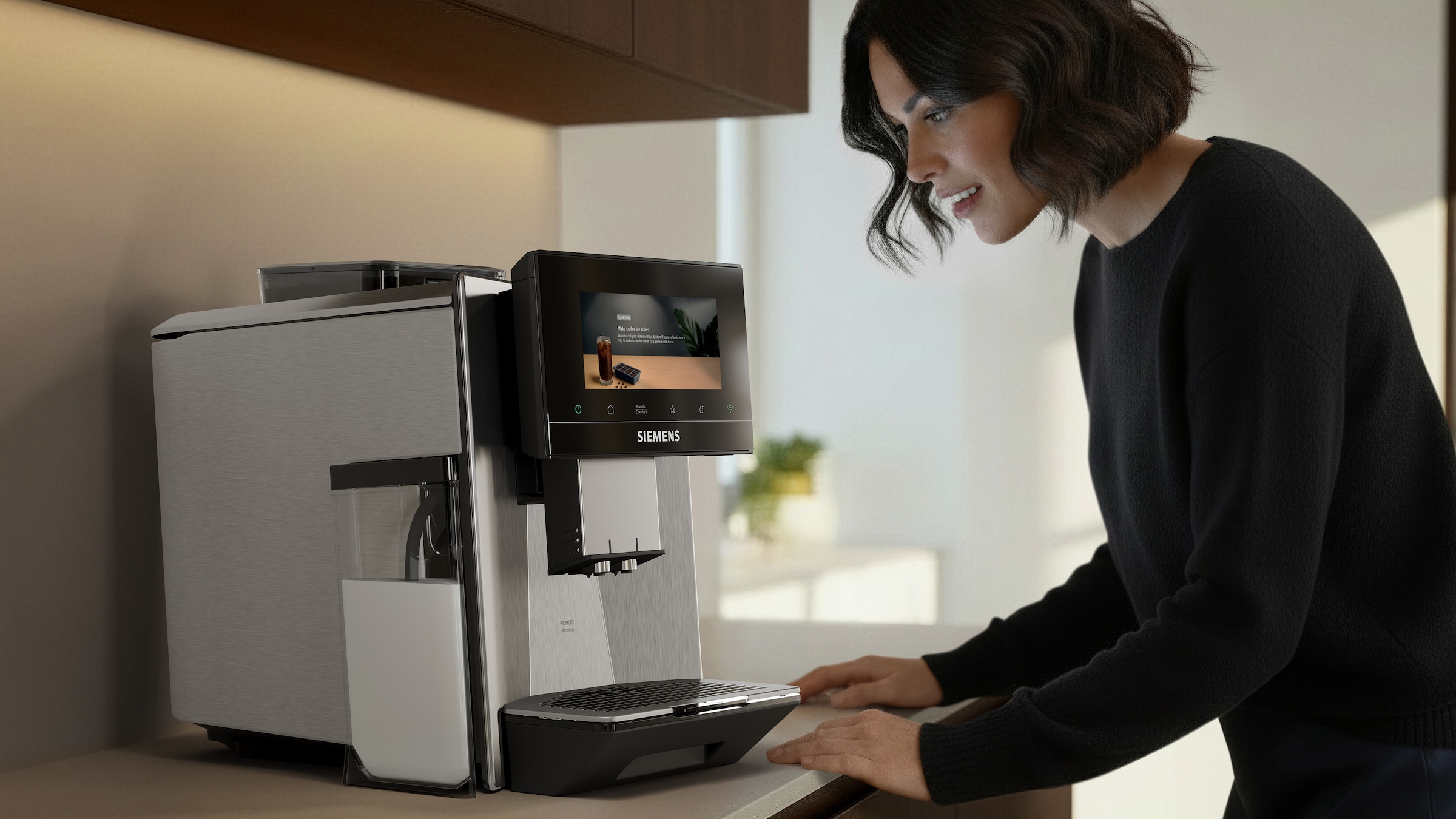 SIEMENS Kaffeevollautomat »TQ923E43« farbiges 6.8'' TFT-Display, individuelle Aromaeinstellung, Edelstahl