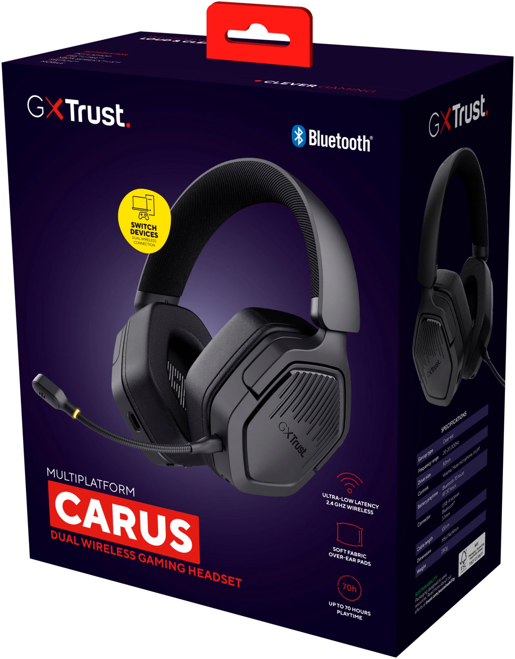 Trust Gaming-Headset »GXT 493 Carus«, Bluetooth