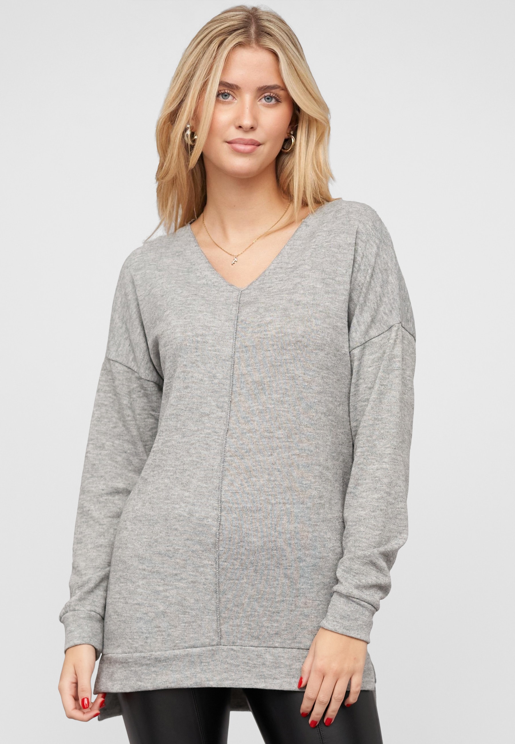 CLOUD 5IVE Sweater »CLOUD 5IVE Oversized Sweater V-Neck Pullover«

