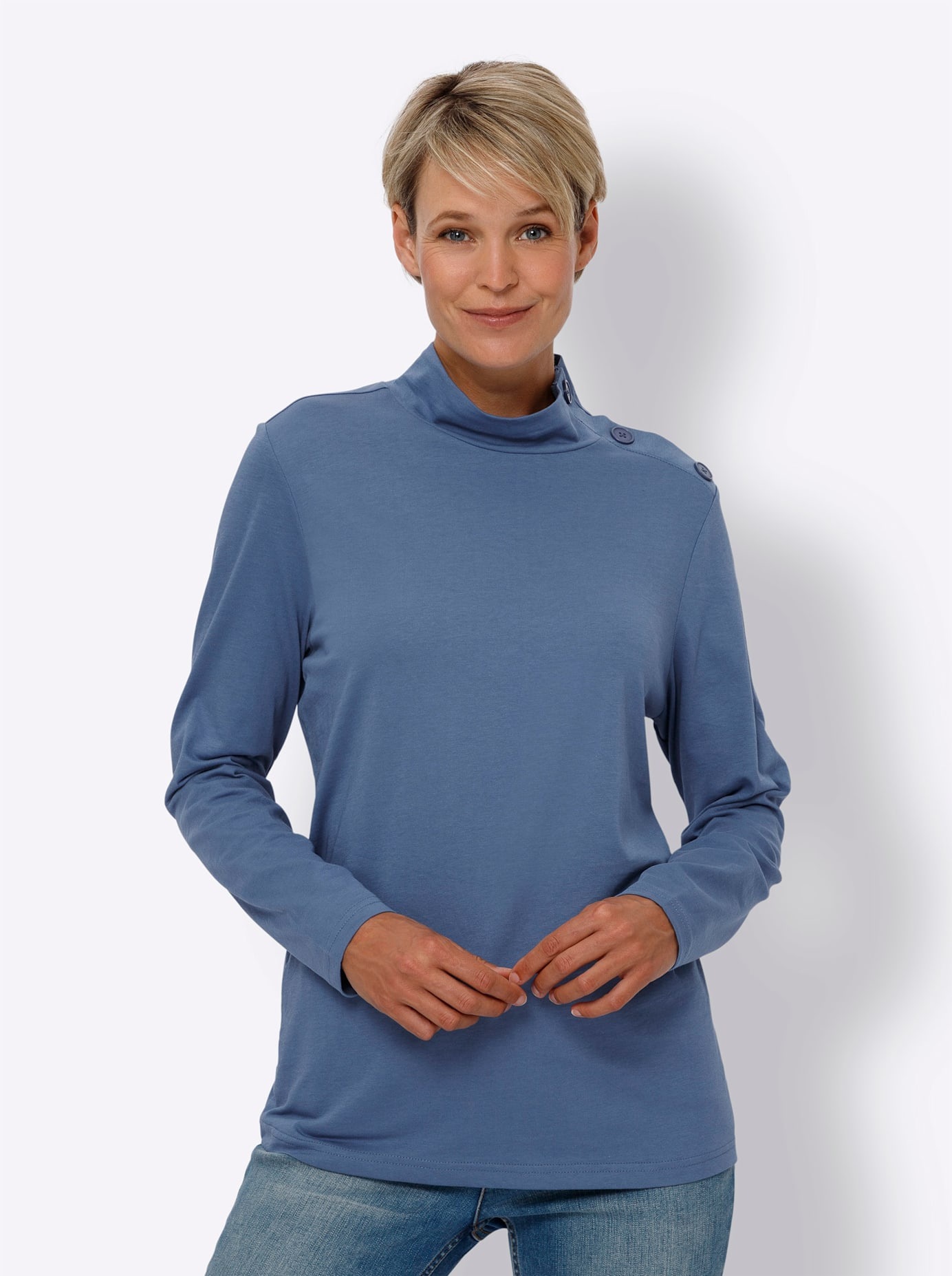 Classic Basics Langarmshirt "Stehkragen-Shirt", (1 tlg.) günstig online kaufen