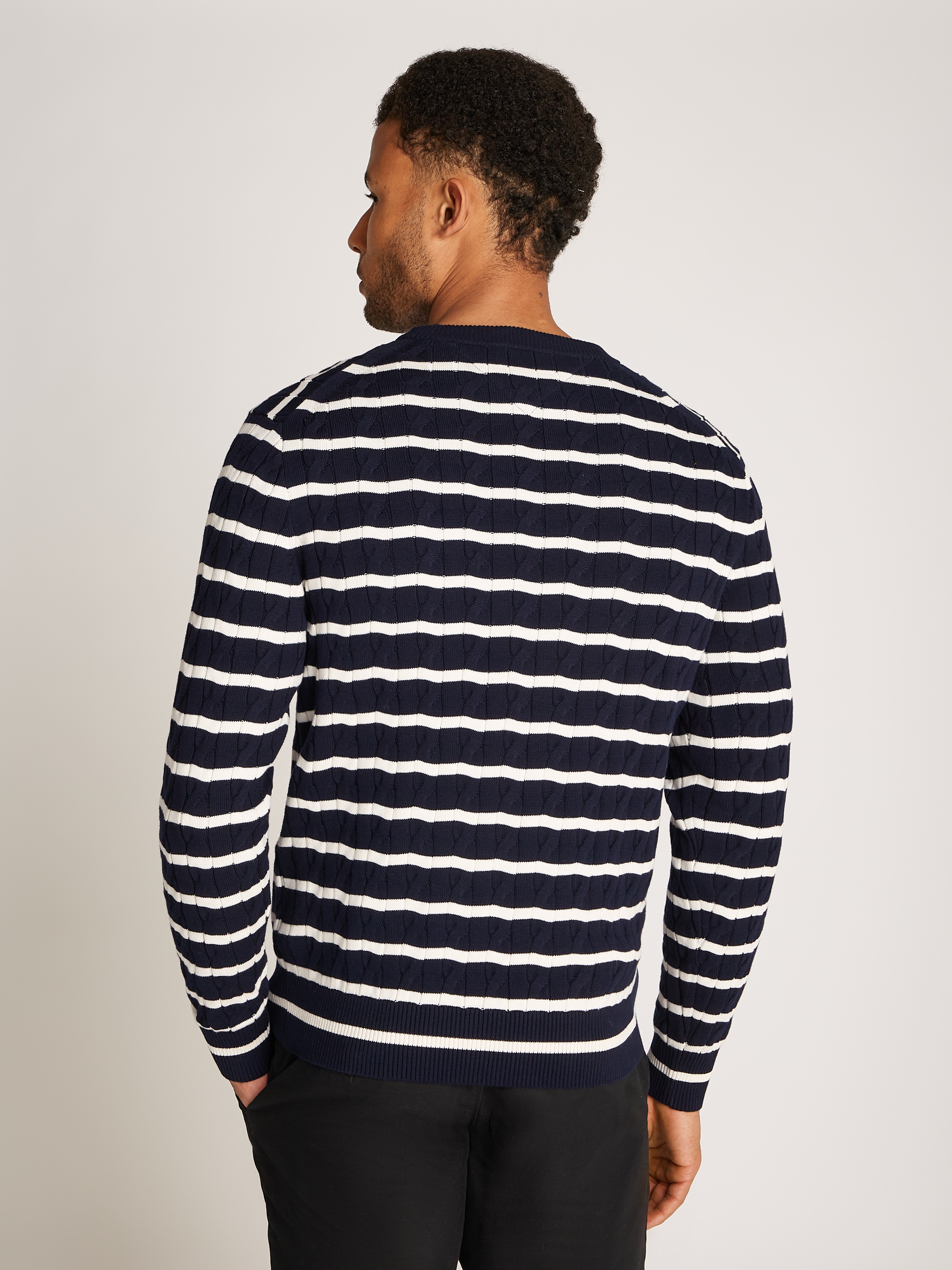 Tommy Hilfiger Strickpullover "CLASSIC CABLE CREW NECK mit Strukturstrick u günstig online kaufen