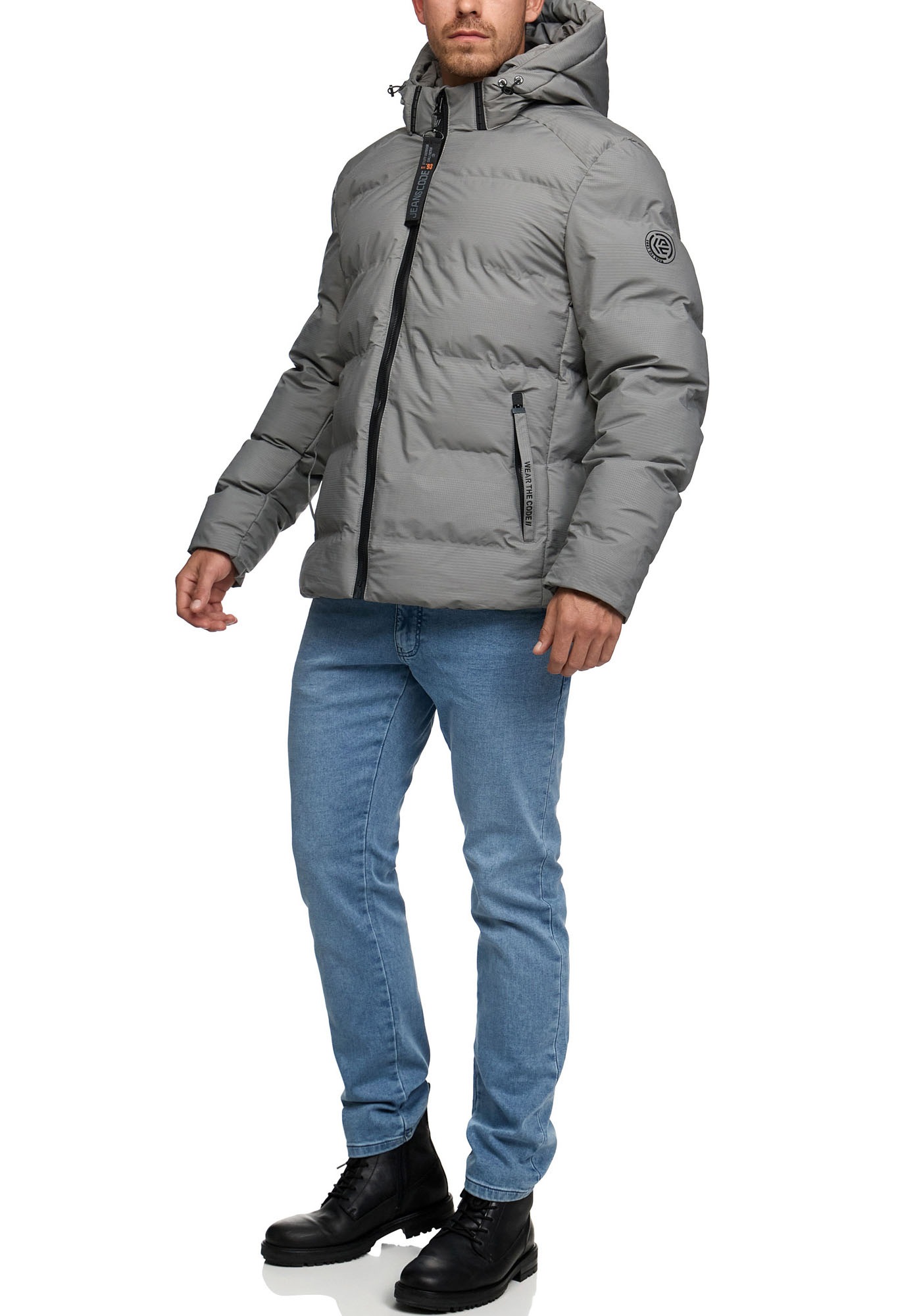 Indicode Steppjacke »INDerek«, mit Kapuze