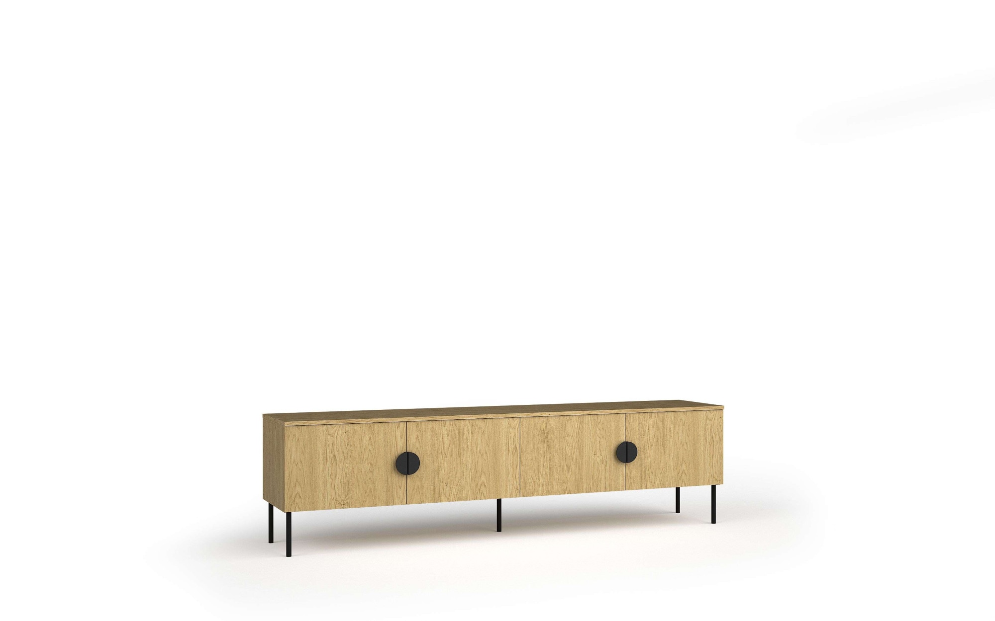 Leonique Lowboard »BELLOT TV-Schrank mit 2 Türen, Maße B/T/H: 160/40/53,6 cm«, (1 St.), in baltischer Eichenfarbe, mit holzähnlicher Struktur