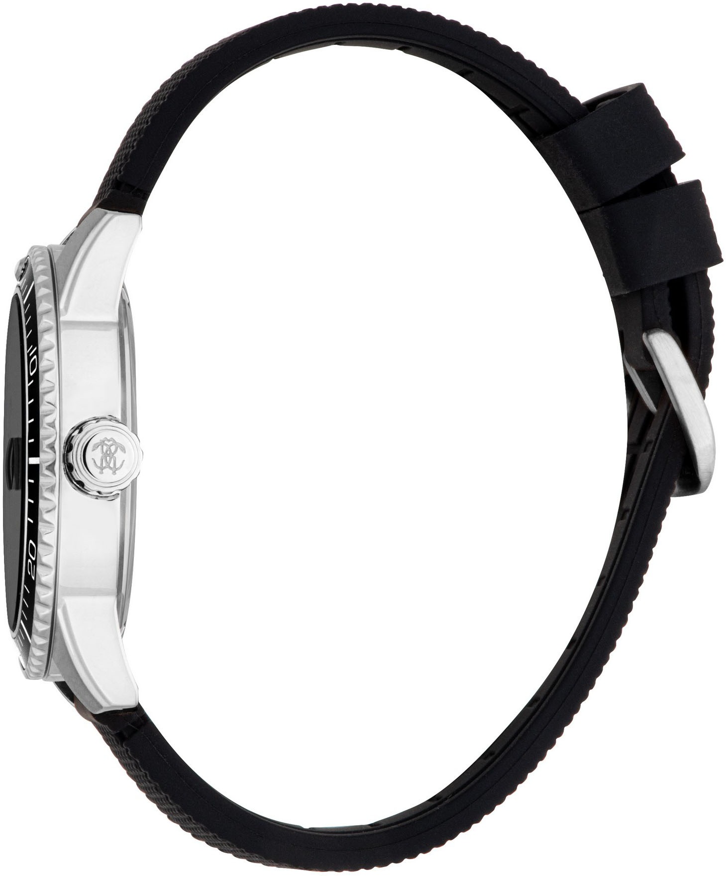 roberto cavalli Quarzuhr »Uomo Trend II« Armbanduhr, Herrenuhr, Silikonarmband, analog, Tag