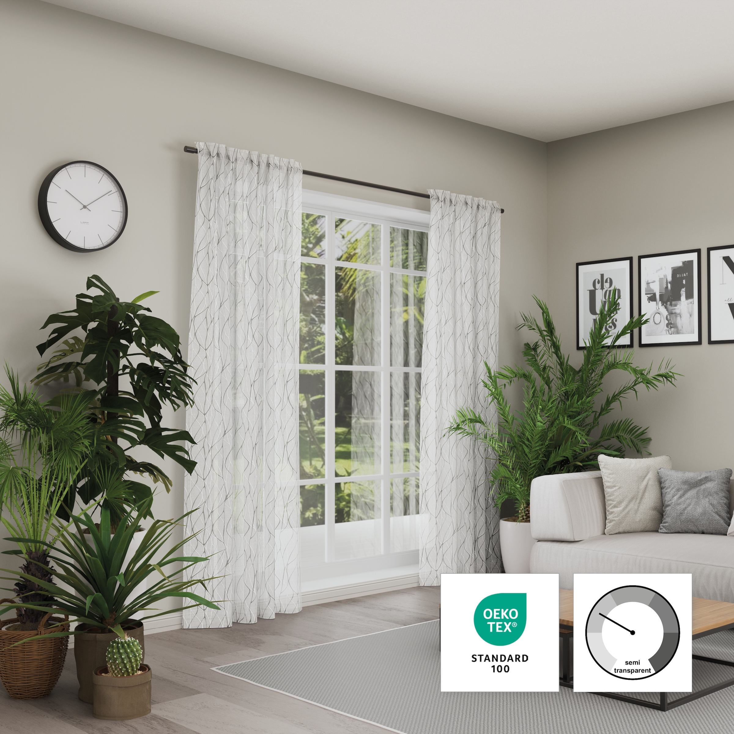 Neutex for you! Vorhang »LISKA« Multifunktionsband 1 Stk. tlg. Moderner Druck im Scandi-Look