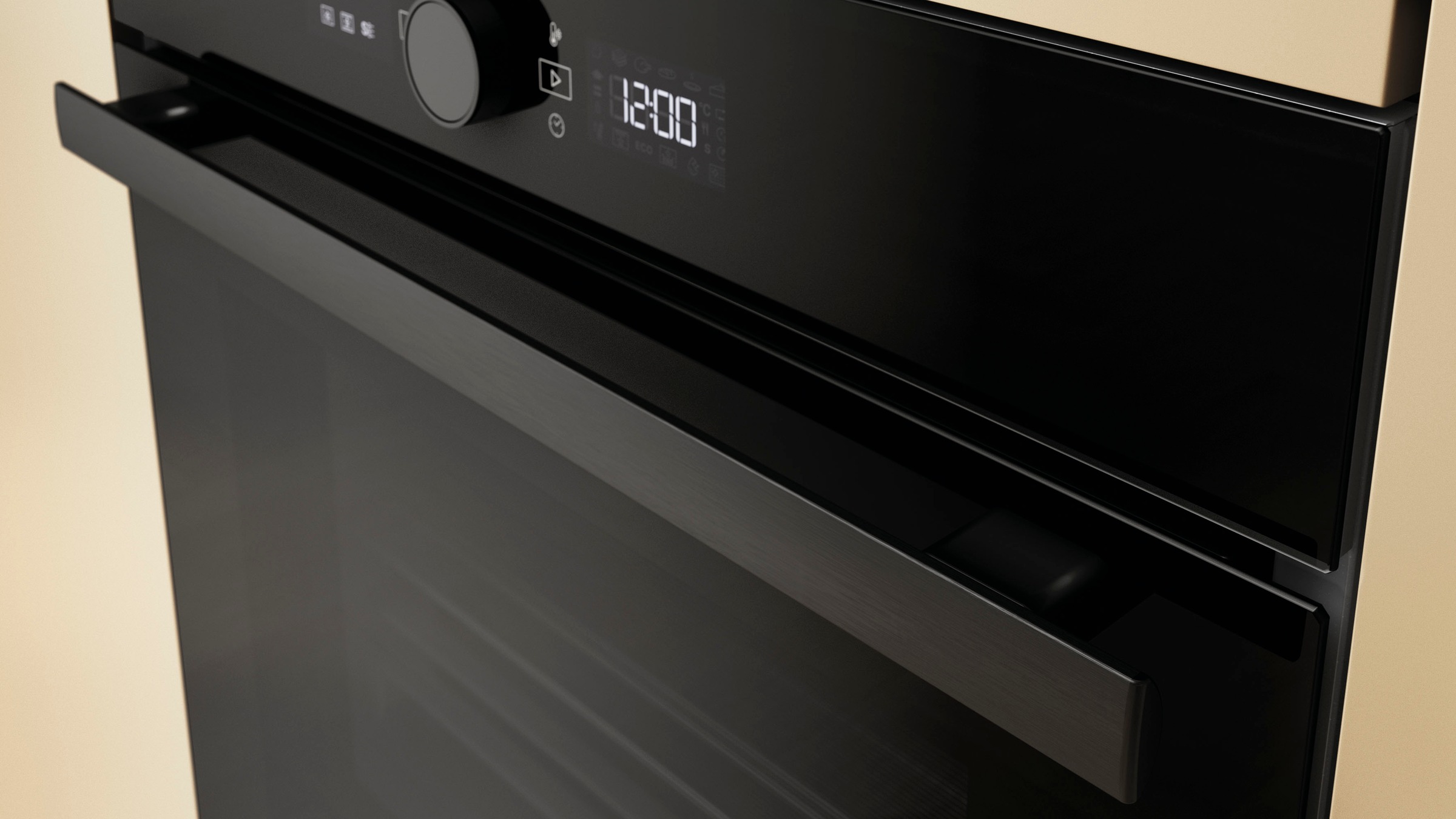 BAUKNECHT Pyrolyse Backofen  »BBI4S8PM1SK«, mit 1-fach-Teleskopauszug, Pyrolyse-Selbstreinigung, AirFry-Funktion, Pizzafunktion, 1-fach-Teleskopauszug, Gentle Steam