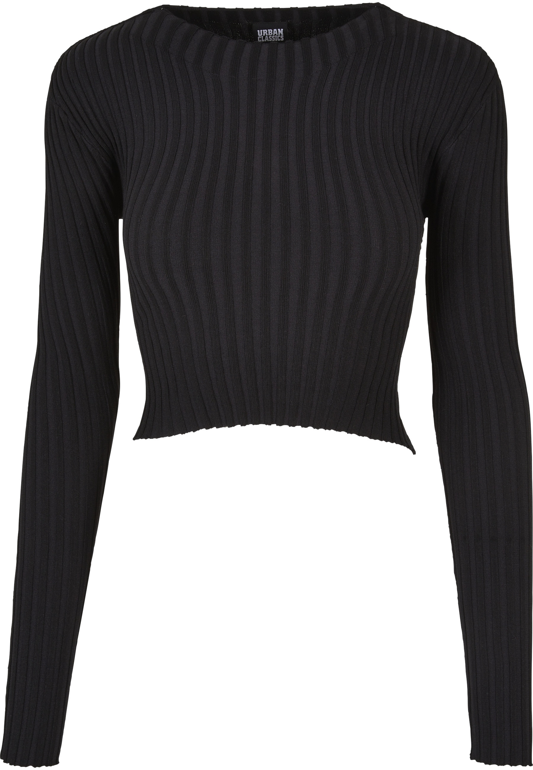 URBAN CLASSICS Rundhalspullover "Urban Classics Damen Ladies Short Rib Knit Twisted Back Sweater" 1