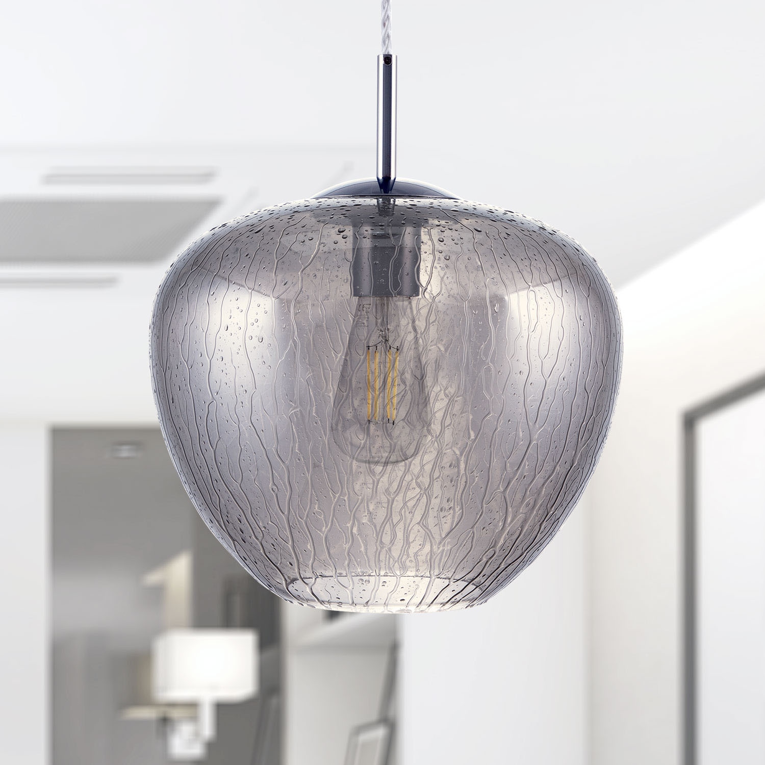 Paco Home Pendelleuchte »Stela«, 1 LED Höhenverstellbar BAUR E27 Deckenlampe Schlafzimmer Glas | flammig-flammig, Wohnzimmer
