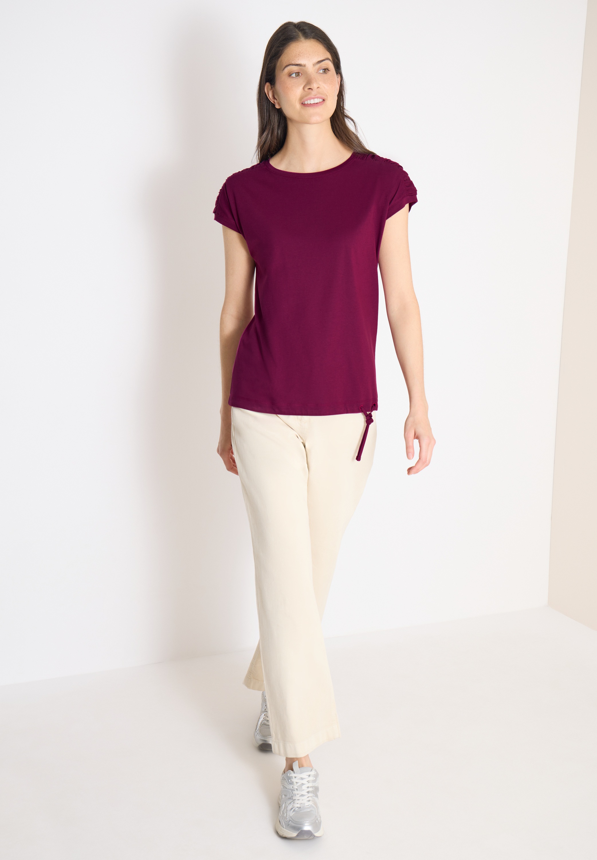 Thumbnail - Cecil Rundhalsshirt mit Raffung