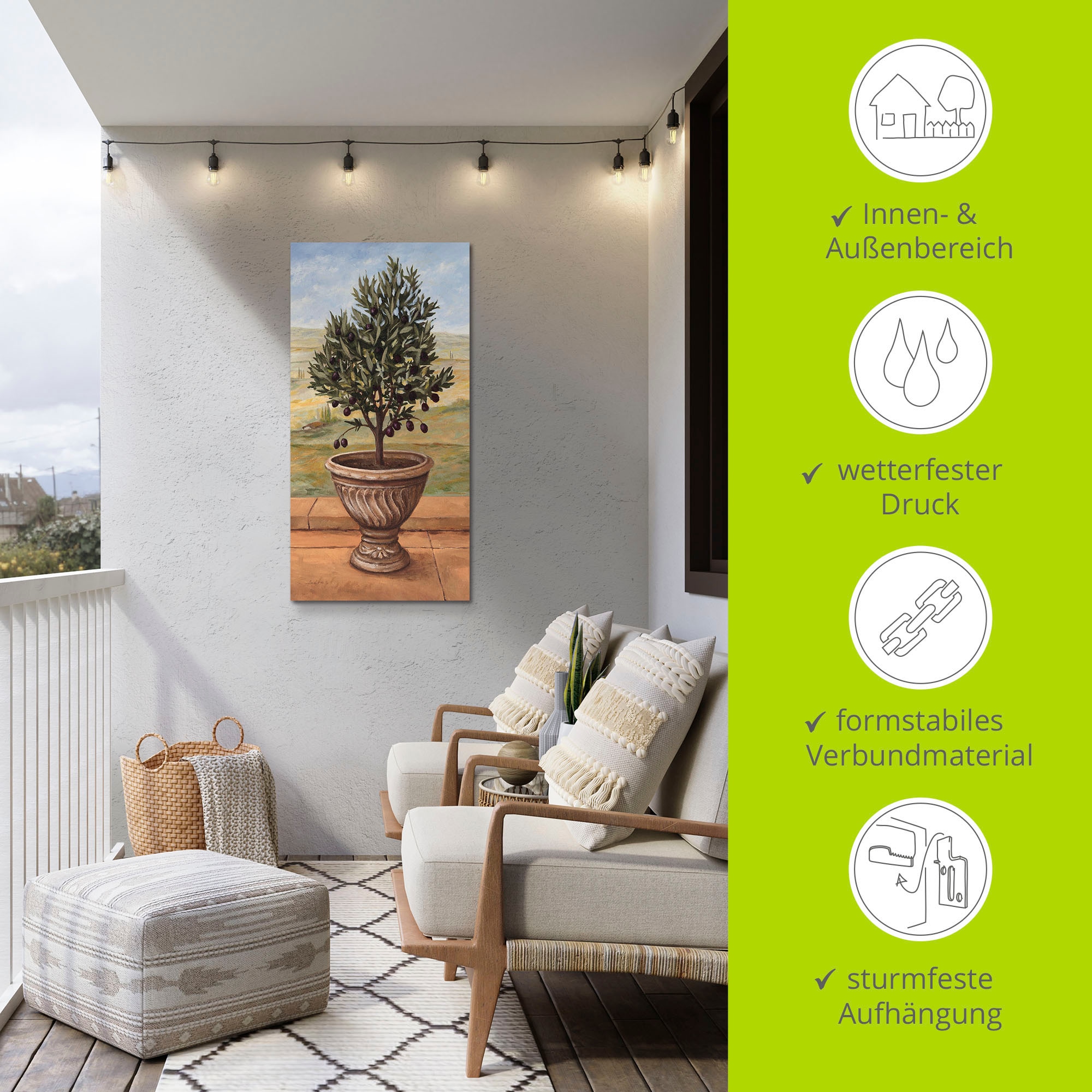 Artland Wandbild »Olivenbaum«, Pflanzen, (1 St.), als Alubild, Outdoorbild, Leinwandbild, Wandaufkleber, versch. Größen