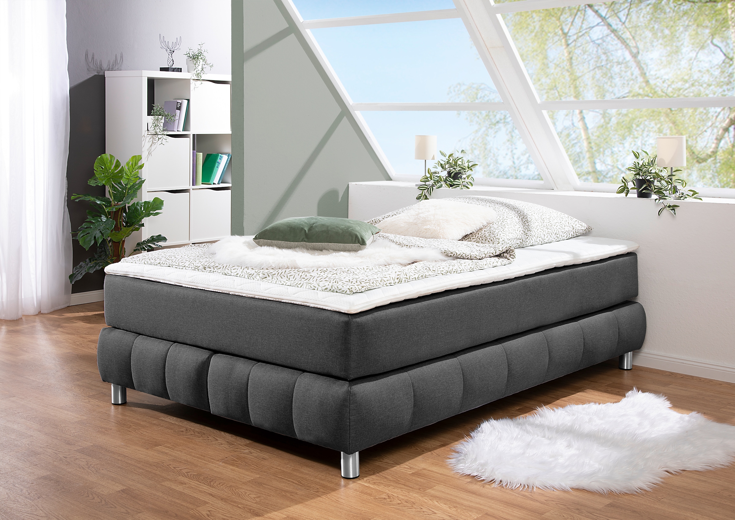 Home affaire Boxspringbett "Salo" Ohne Kopfteil, inkl. Topper, auch in Über günstig online kaufen