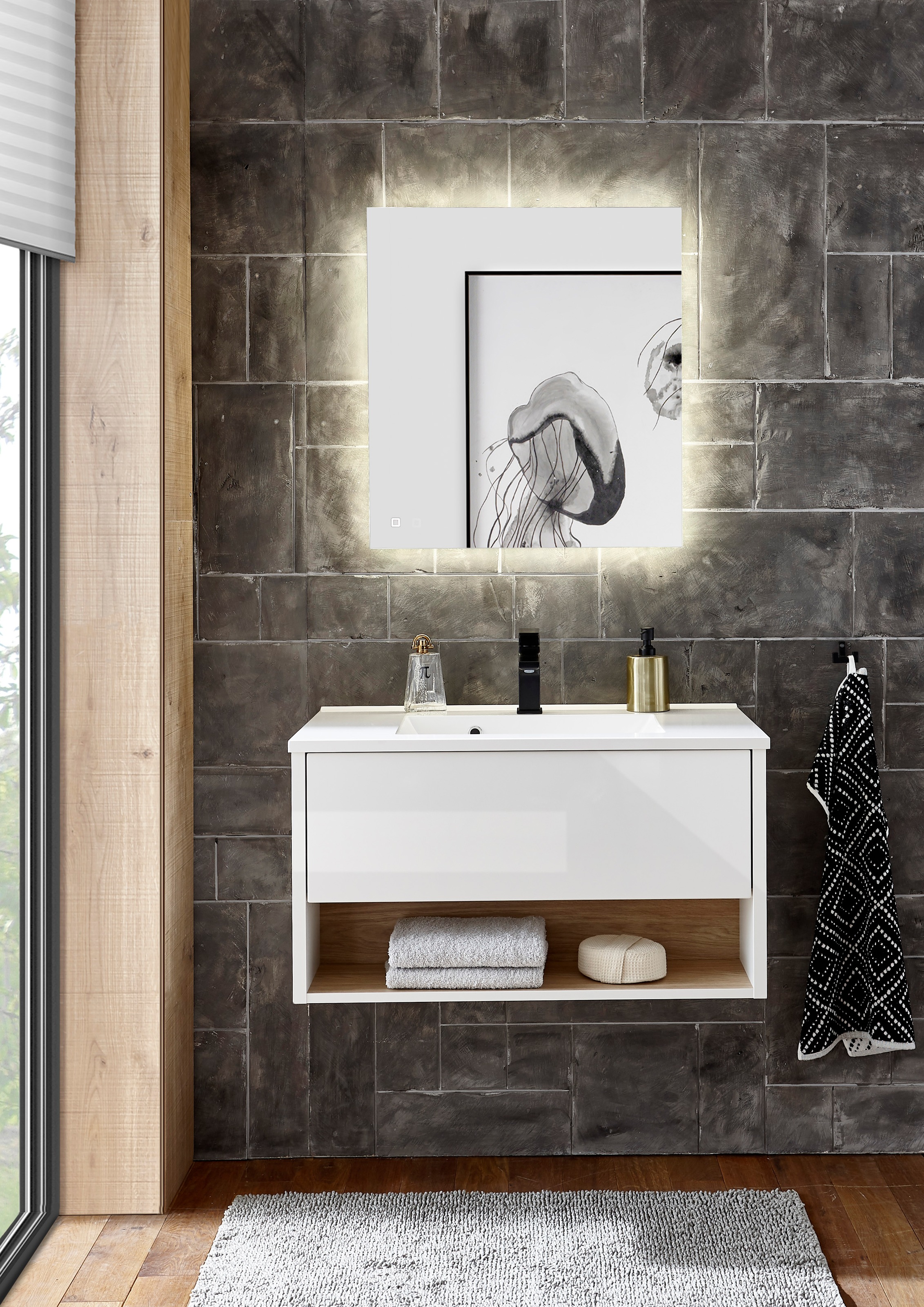 Thumbnail - PLACES OF STYLE Badmöbel-Set "Studio Line, Bad im modernen Design, 2-teiliges Badezimmer" 2 Stk. tlg.