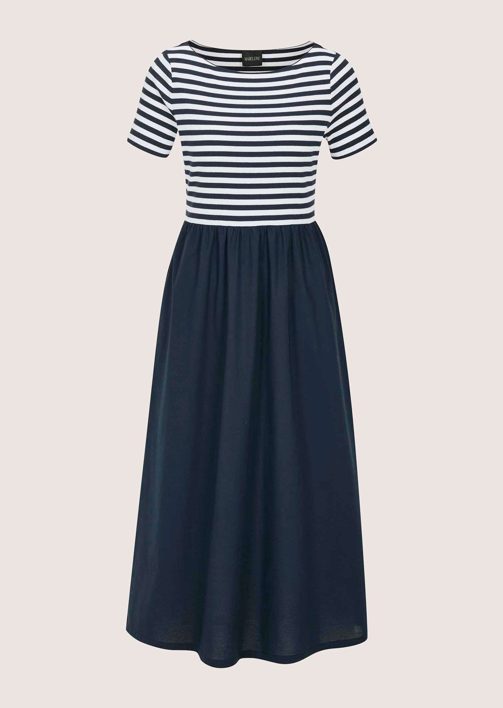 MADELEINE Midikleid "Jerseykleid Baumwollkleid mit Streifendetails" Nahttas günstig online kaufen