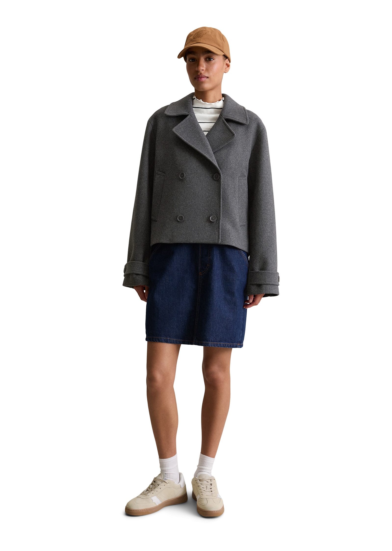 Marc O'Polo DENIM Outdoorjacke »mit recycelter Wolle«, ohne Kapuze