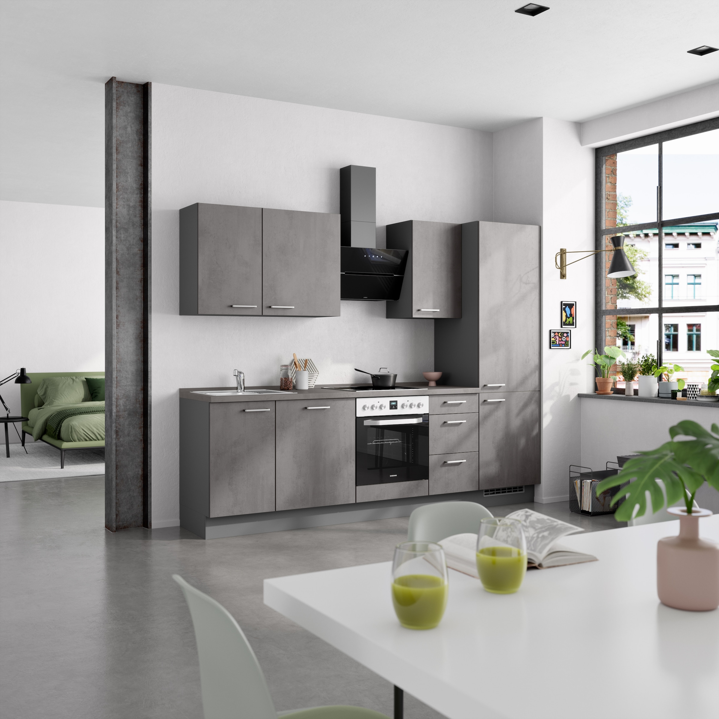 nobilia® Küchenzeile »"Riva II"«, vormontiert, Ausrichtung wählbar, Breite 270 cm, wahlw. mit E-Geräten