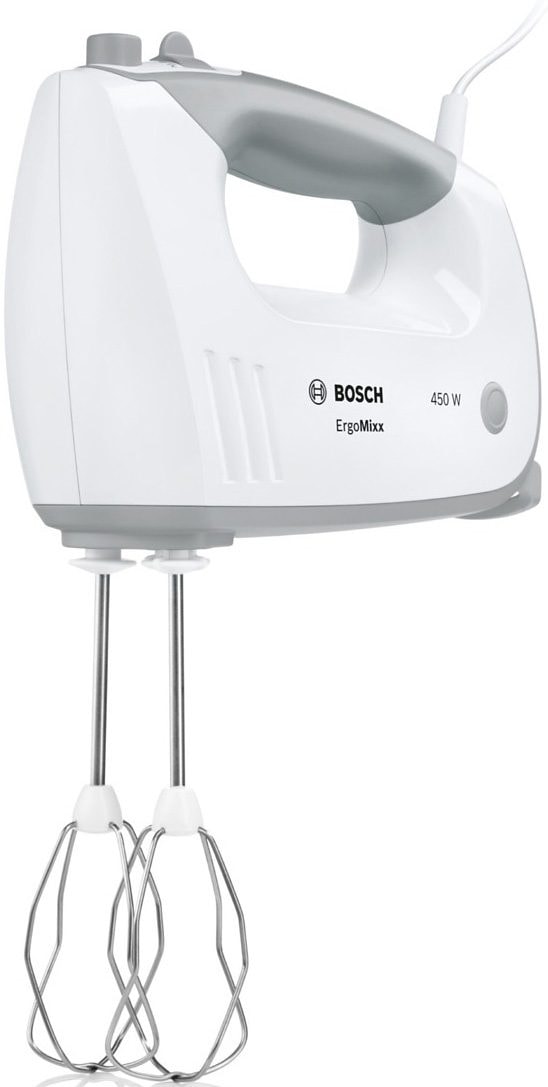 BOSCH Handmixer »ErgoMixx MFQ36400«, 450 W, 5 Stufen plus Turbostufe, 2  Turbobesen, 2 Edelstahl-Knethaken, weiß | BAUR | Handmixer