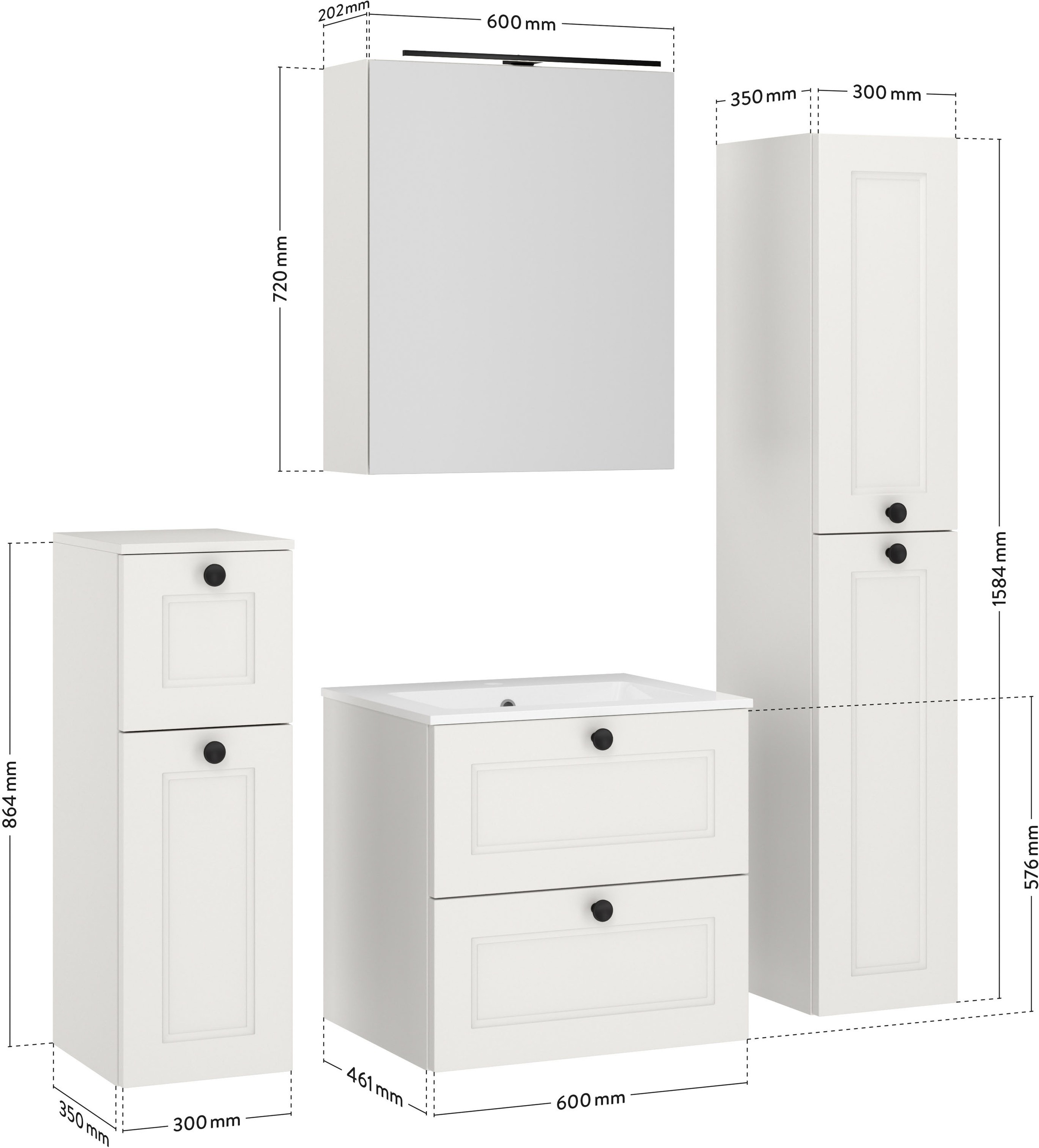 nobilia® Badmöbel-Set »Cascada«