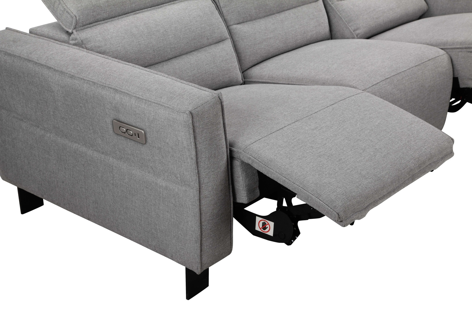 Places of Style 3-Sitzer »Carpari, 224cm, manuelle od. elektrische Relaxfunktion in 2 Sitzen«, mit USB-A/C, Kopfteilverstellung, Echtleder, Kunstleder, Webstoff