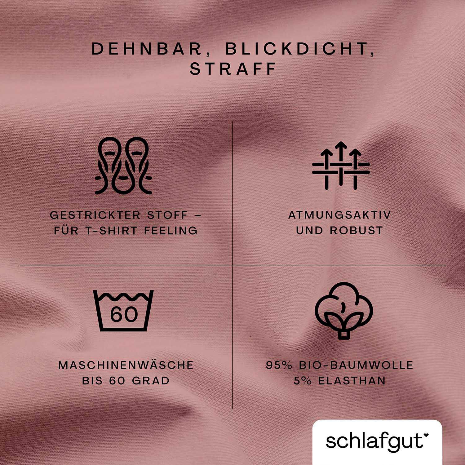 Schlafgut Spannbettlaken "PURE Bio-Baumwolle mit Elasthan, 170 g/m², Bettlaken, Spannbetttuch" PREMIUM Laken für Matratzen bis 30cm Höhe, dehnbar blickdicht, straff