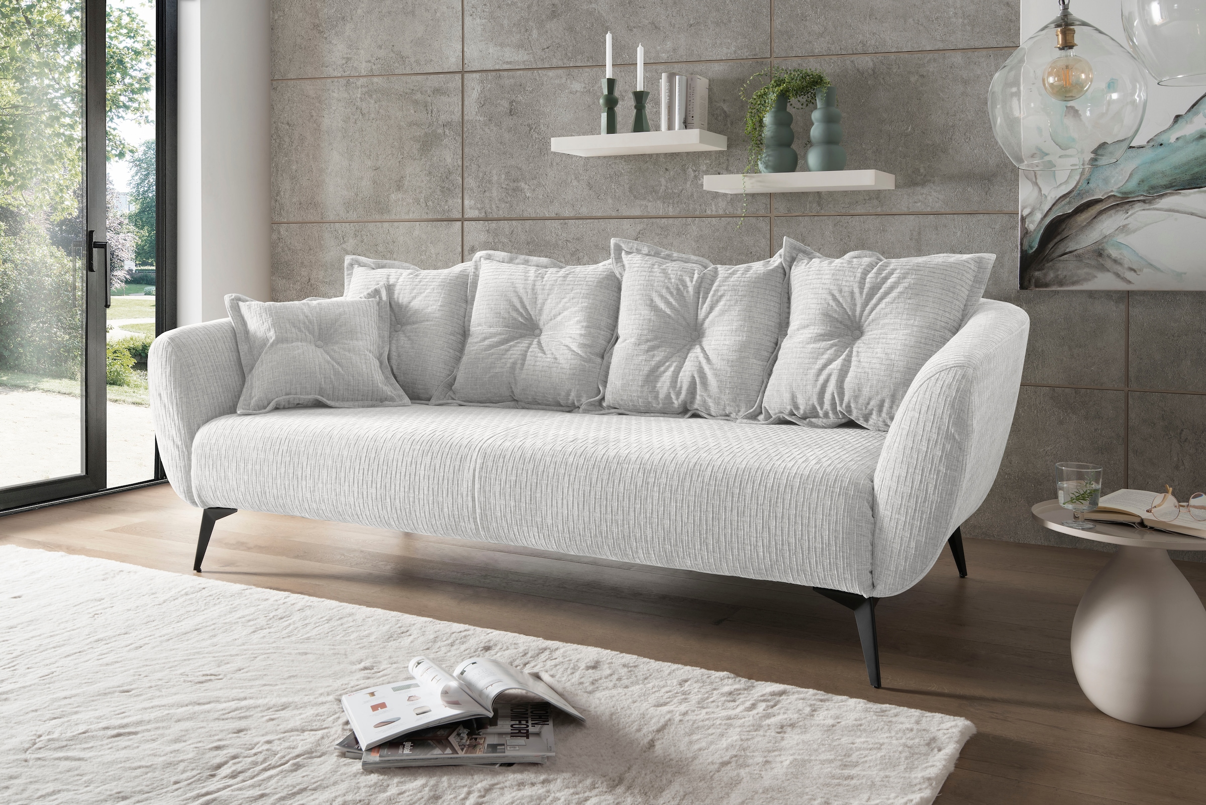 Home affaire 3-Sitzer "Baggio Breite 236 cm, modernes Sofa, hoher Fuß, bequ günstig online kaufen