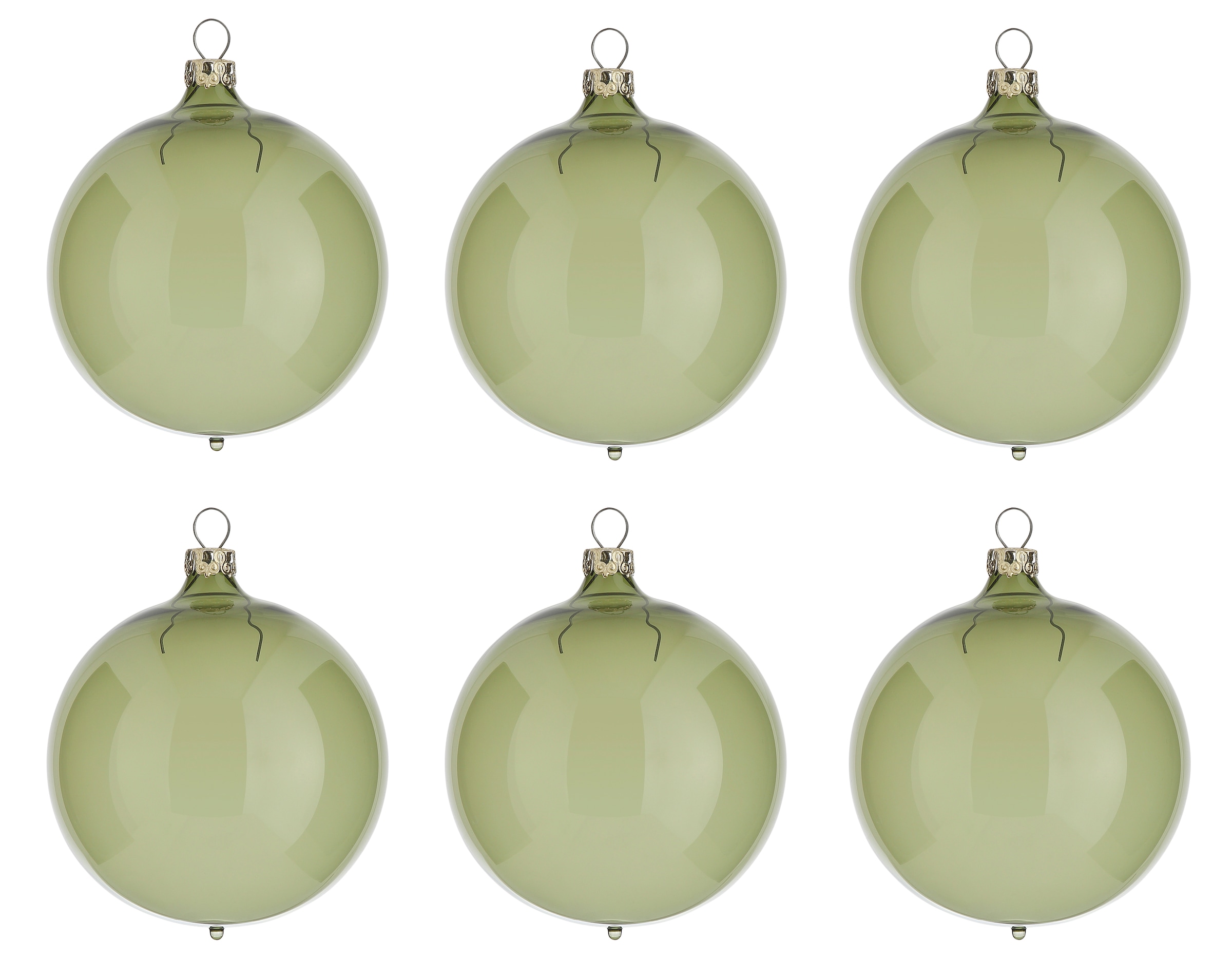 Thüringer Glasdesign Weihnachtsbaumkugel »Transparent, Weihnachtsdeko,  Christbaumschmuck, Christbaumkugeln Glas«, (Set, 6 St.), grün kaufen | BAUR | Weihnachtskugeln