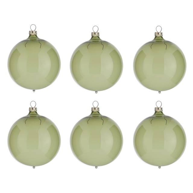 Thüringer Glasdesign Weihnachtsbaumkugel »Transparent, Weihnachtsdeko,  Christbaumschmuck, Christbaumkugeln Glas«, (Set, 6 St.), grün kaufen | BAUR