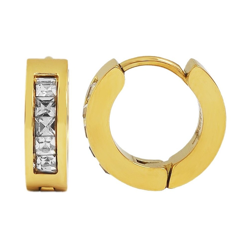 Adelia´s Paar Creolen "Damen Ohrringe – Creole aus Edelstahl mit Strass Ste günstig online kaufen