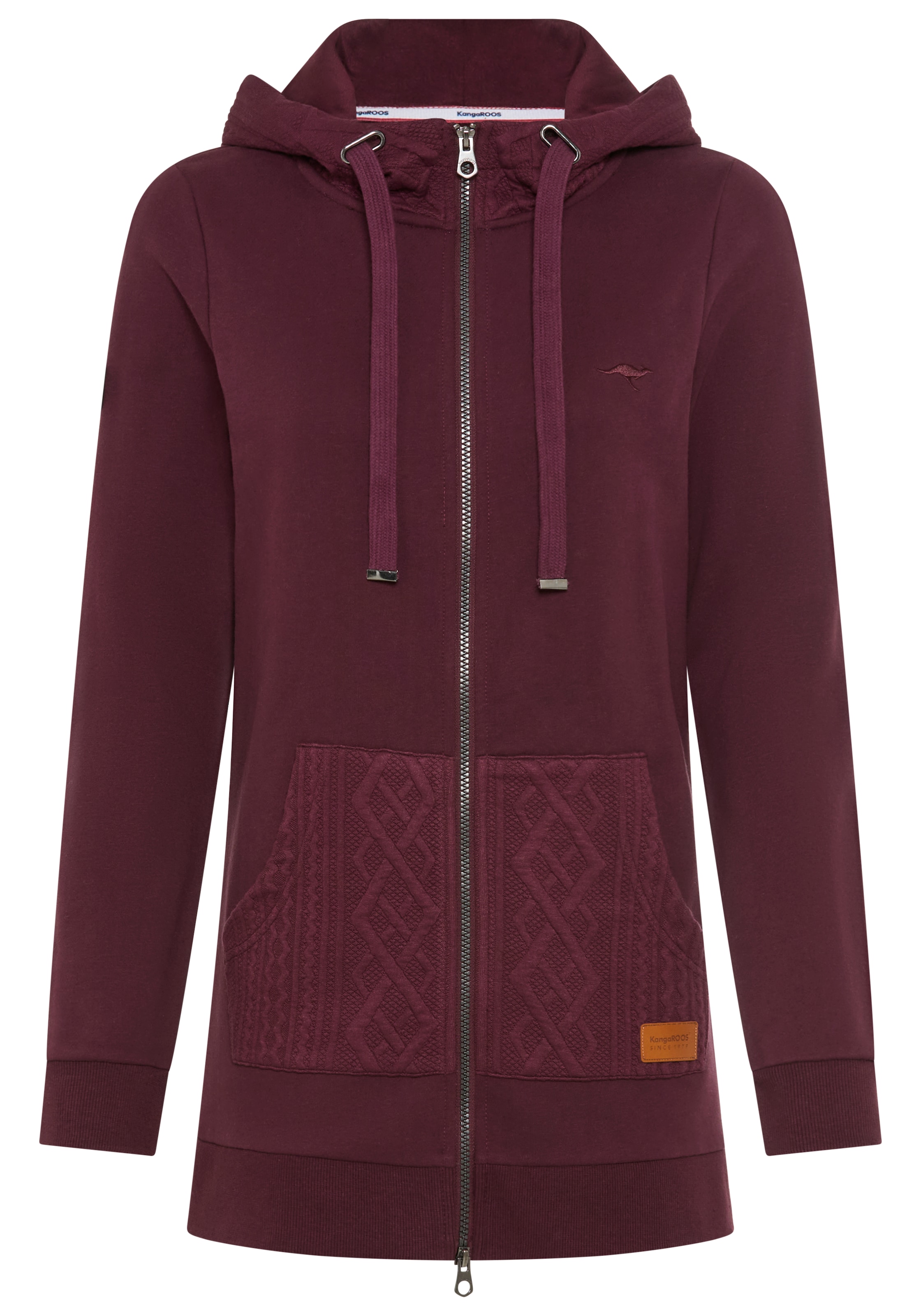 KangaROOS Kapuzensweatjacke, mit Zopfmusterdetails