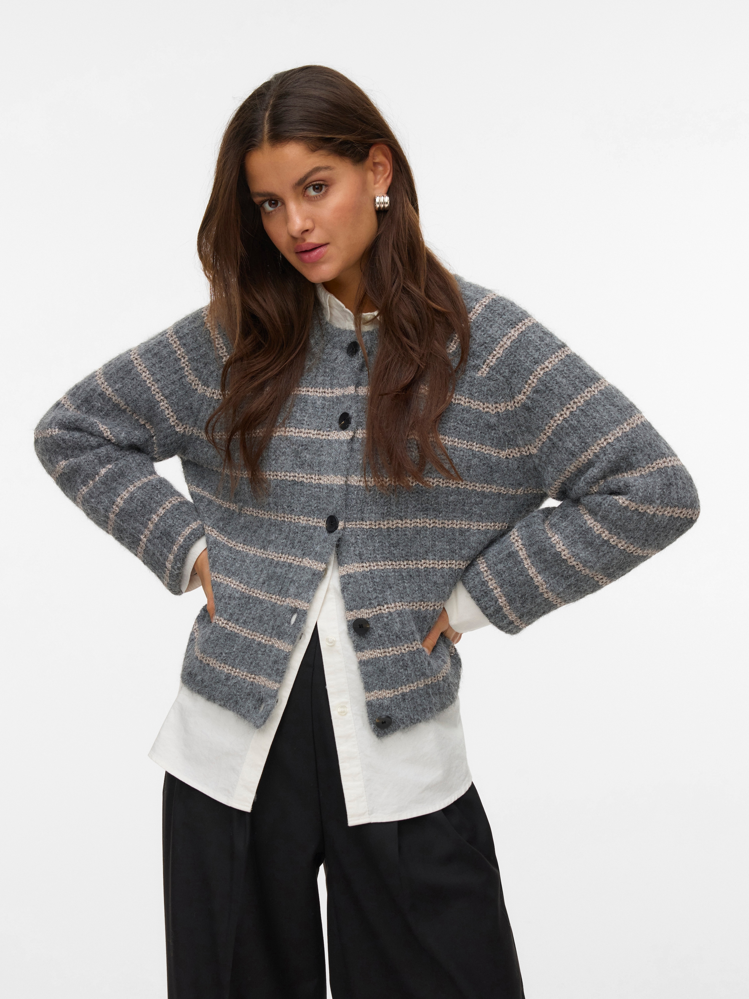 Vero Moda Strickjacke "VMAWESOME SHINE LS O-NCK STRIPE CARD BOO" günstig online kaufen