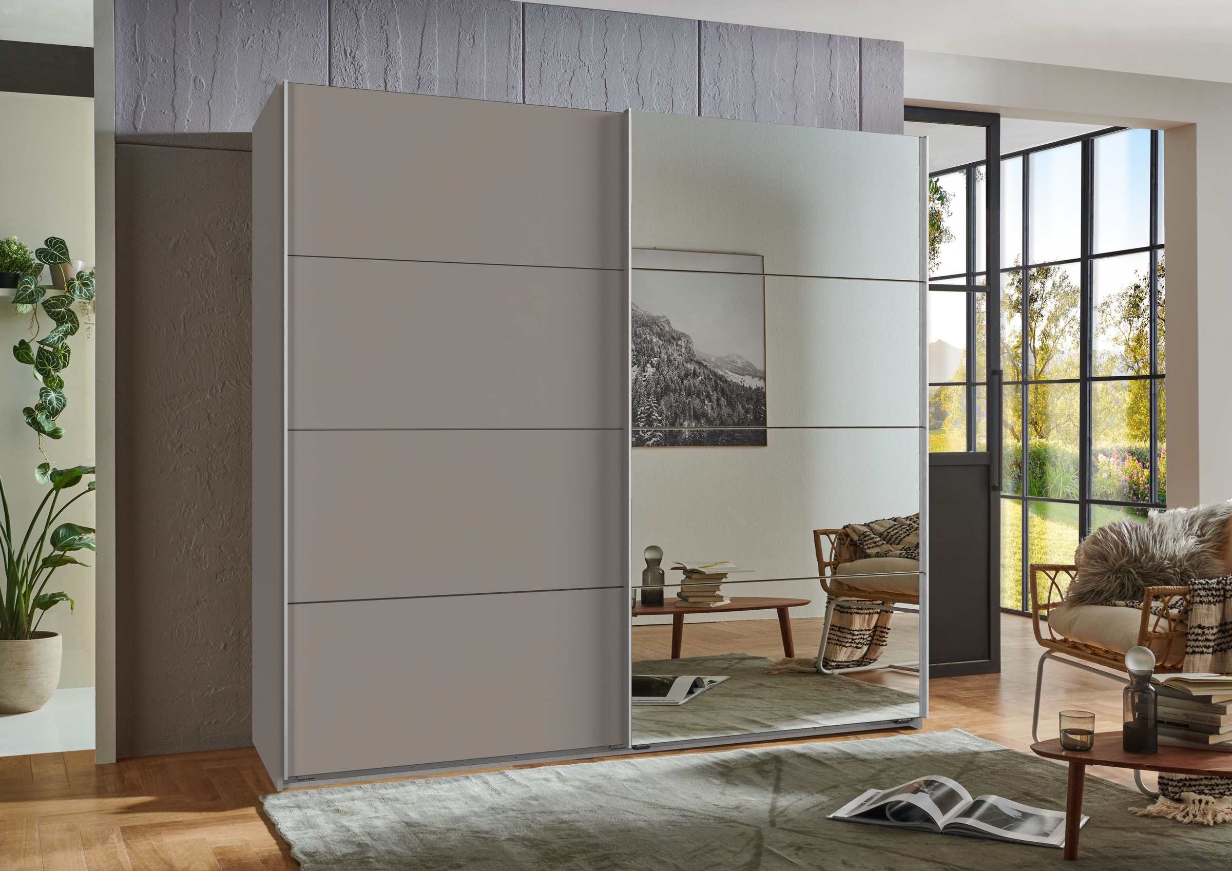 Wimex Schwebetürenschrank »Ernie Kleiderschrank mit Spiegel, Made in Germany TOPSELLER«, (Wähle aus verschiedenen Größen deinen perfekten Stauraum!), Schlafzimmerschrank in verschiedenen Breiten