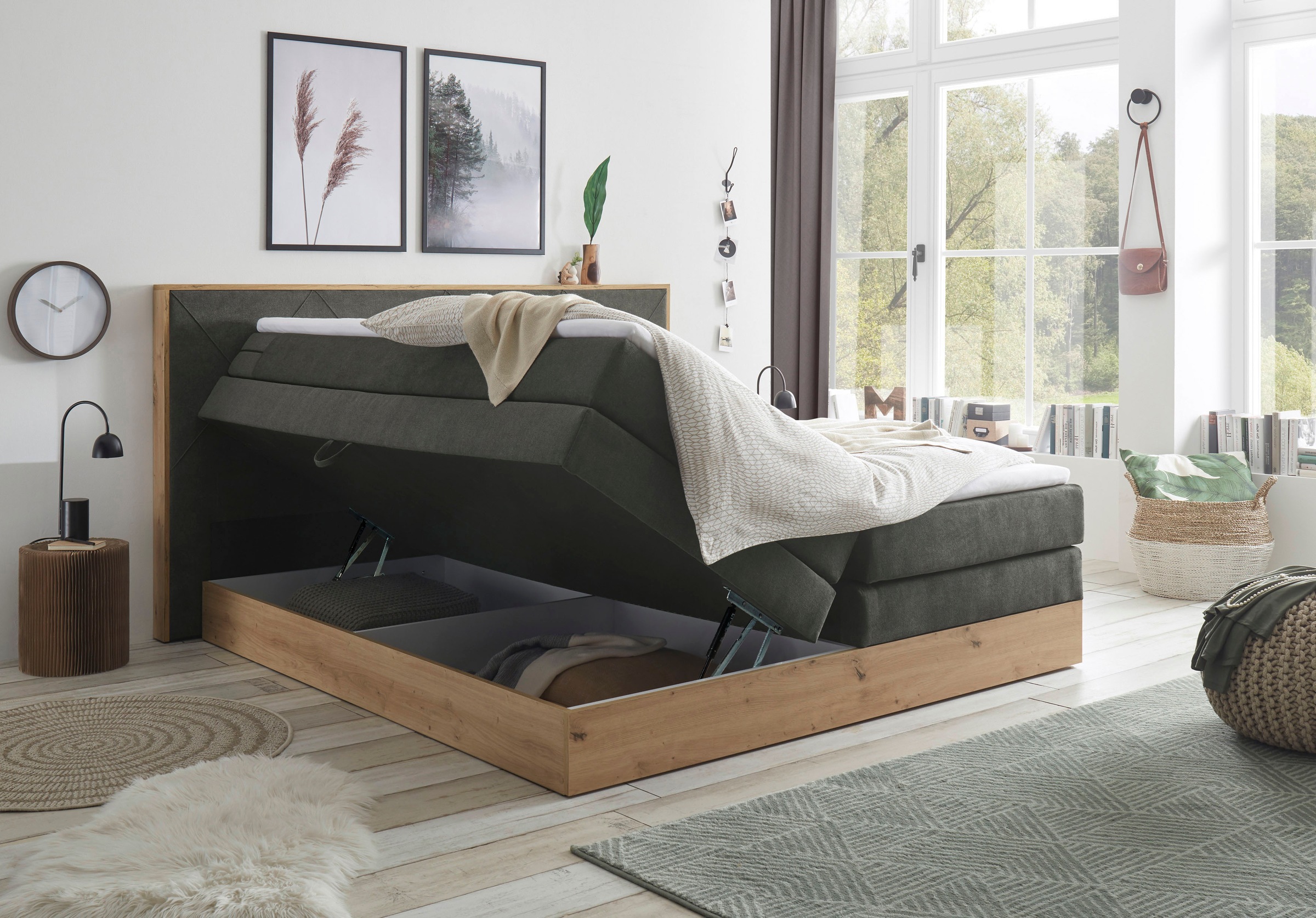 ED EXCITING DESIGN Boxspringbett »Bellevue«, inkl. Bettkasten, wahlweise mit Matratze und Topper