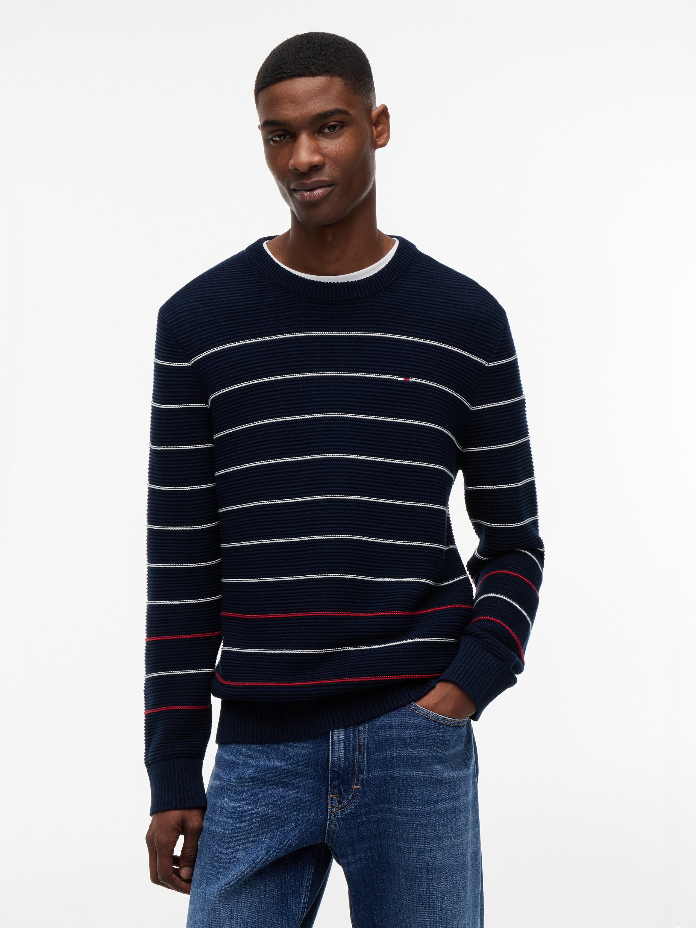 Tommy Jeans Strickpullover "TJM SLIM STRIPE SWEATER"