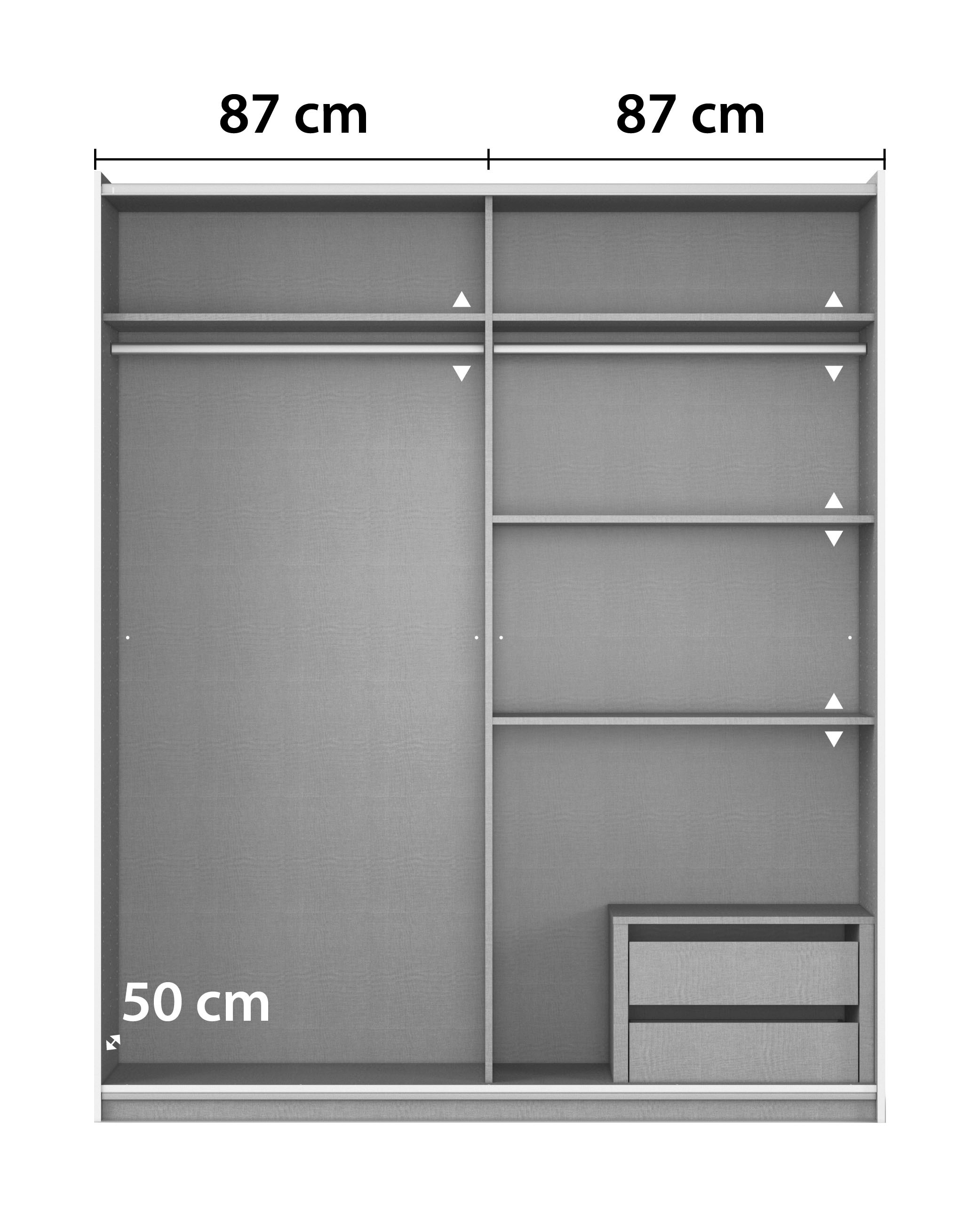 rauch Schwebetürenschrank »AURELIO Kleiderschrank Garderobe TOPSELLER«, 3 verschiedene Ausstattungsvarianten Griffe aus Metall MADE IN GERMANY