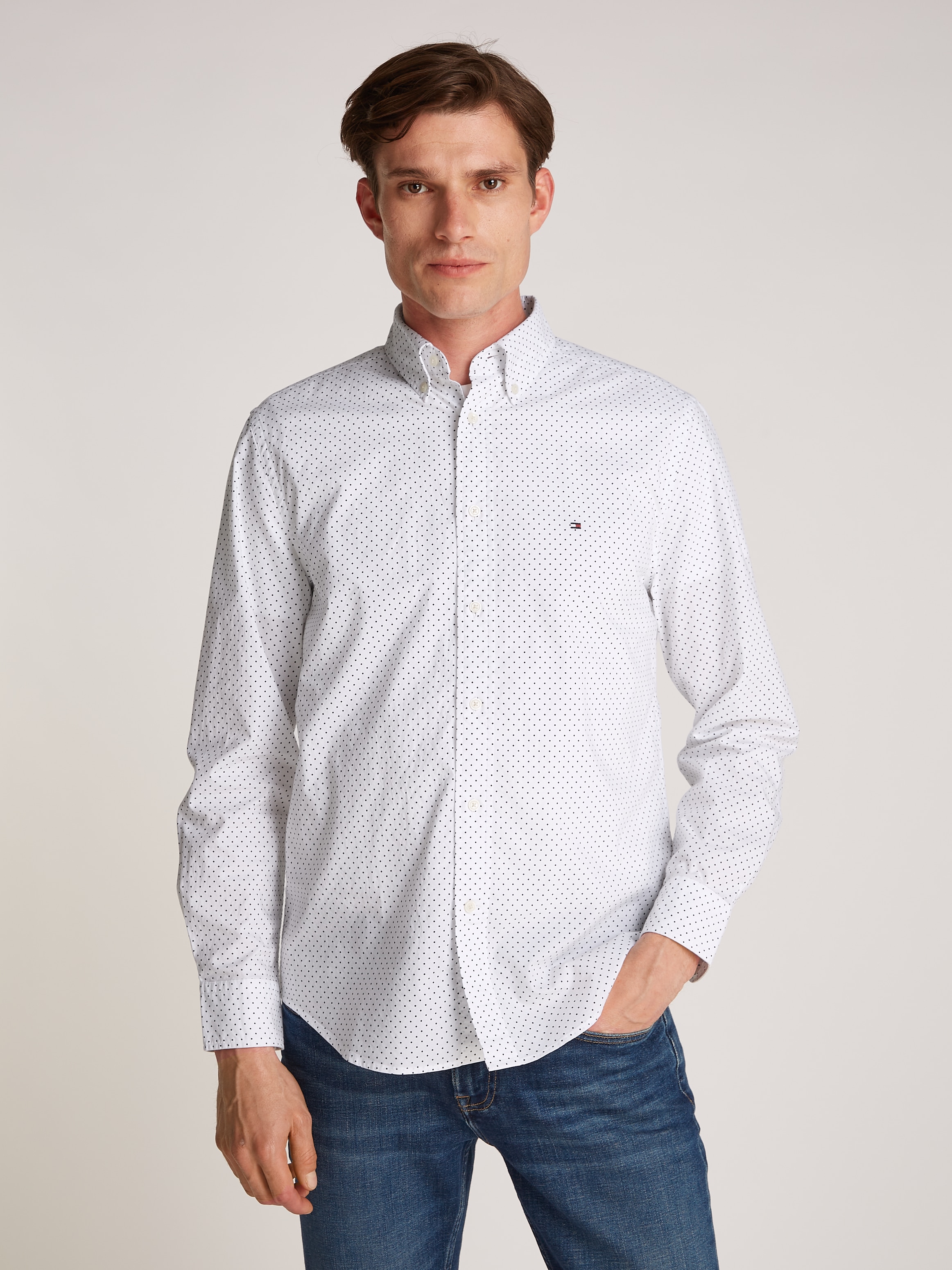 Tommy Hilfiger Businesshemd "FLEX POPLIN POLKA DOT Regular Fit SHIRT", mit günstig online kaufen