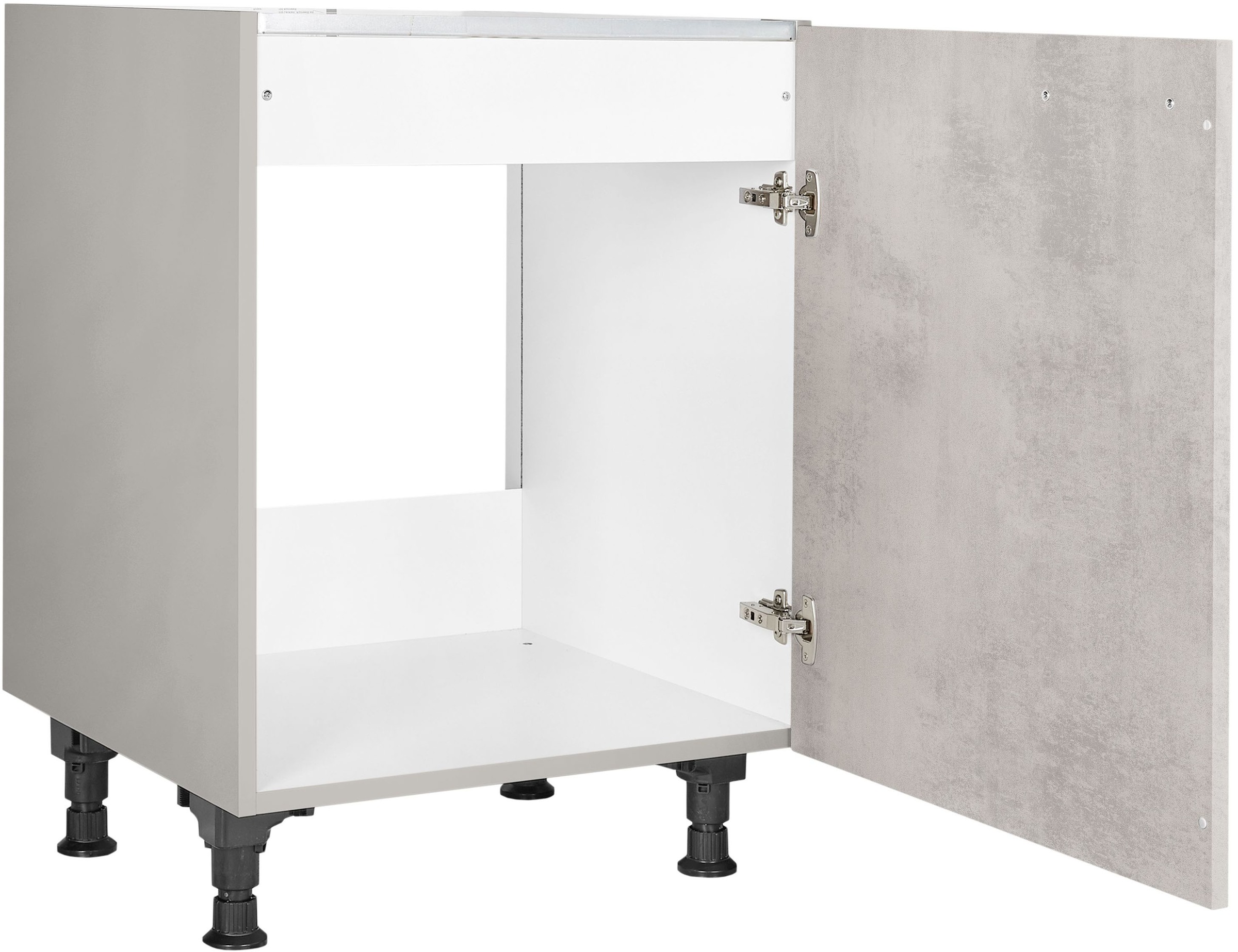 nobilia® Spülenschrank »"Riva", Ausrichtung wählbar, vormontiert, in den Breiten« 45 und 60 cm, mit höhenverstellbaren Sockelfüßen