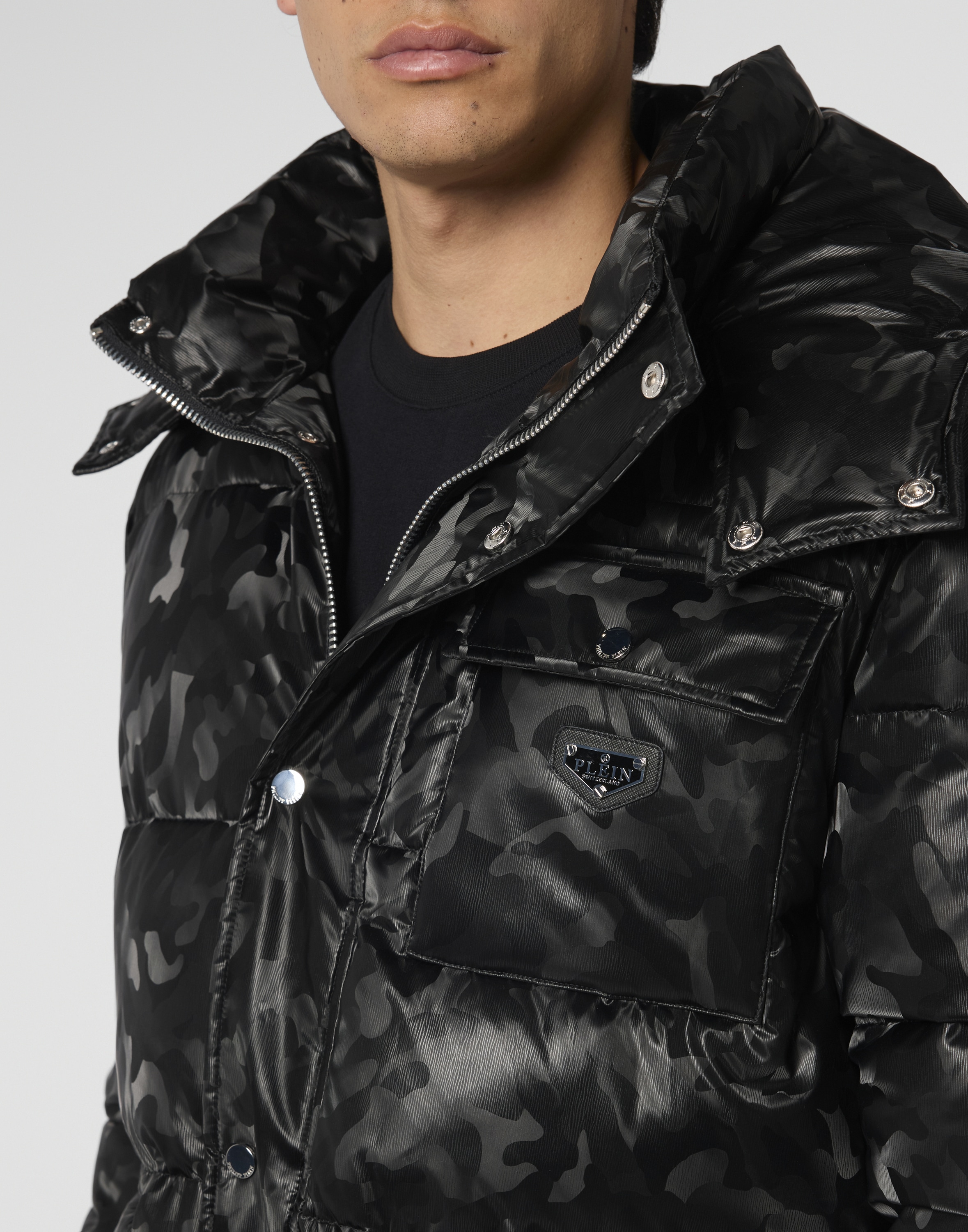 PHILIPP PLEIN Daunenjacke »Shiny Nylon Puffer Jacket Camouflage«