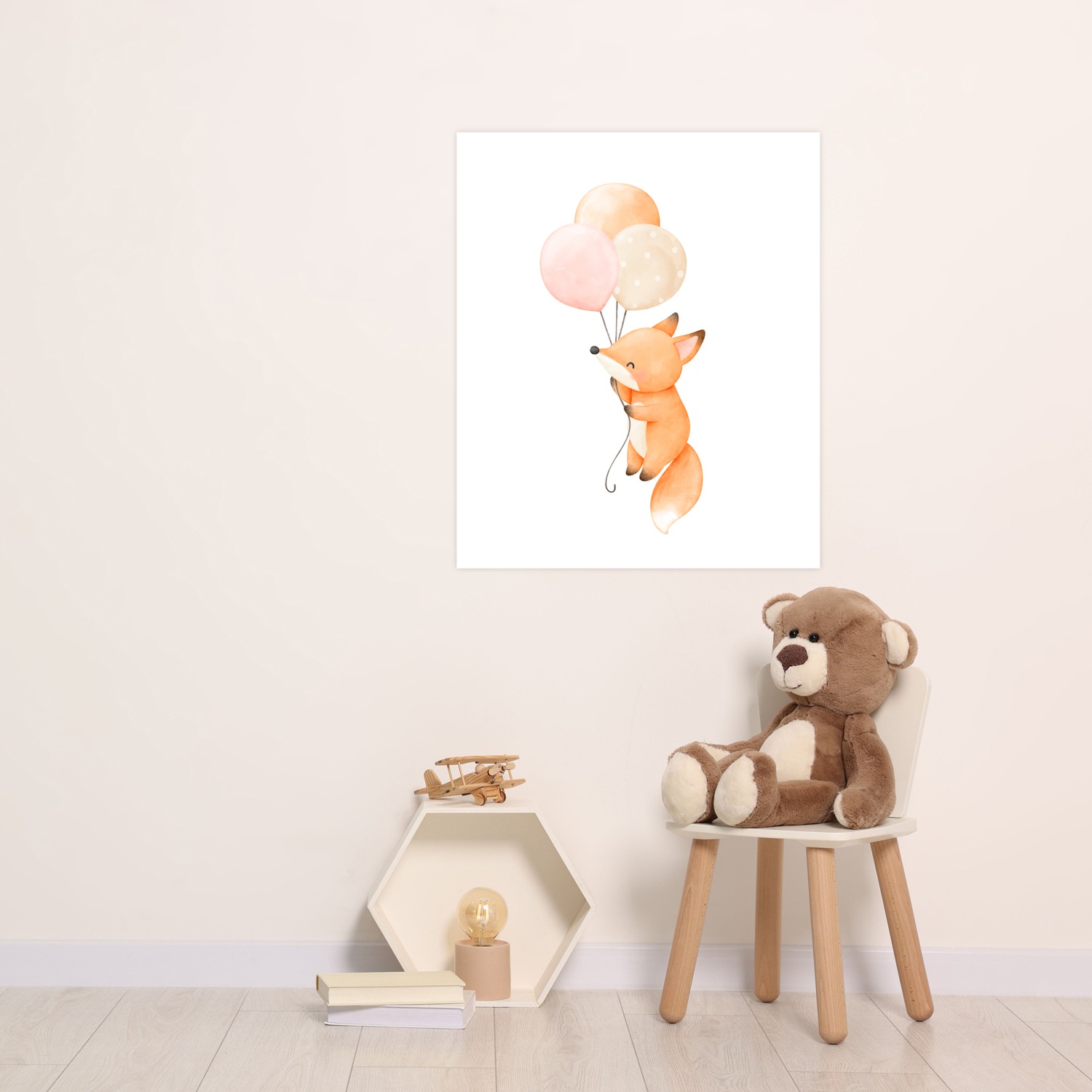 Lüttenhütt Poster "Fuchs mit Luftballons", (1 St.), HD Premium Druck günstig online kaufen