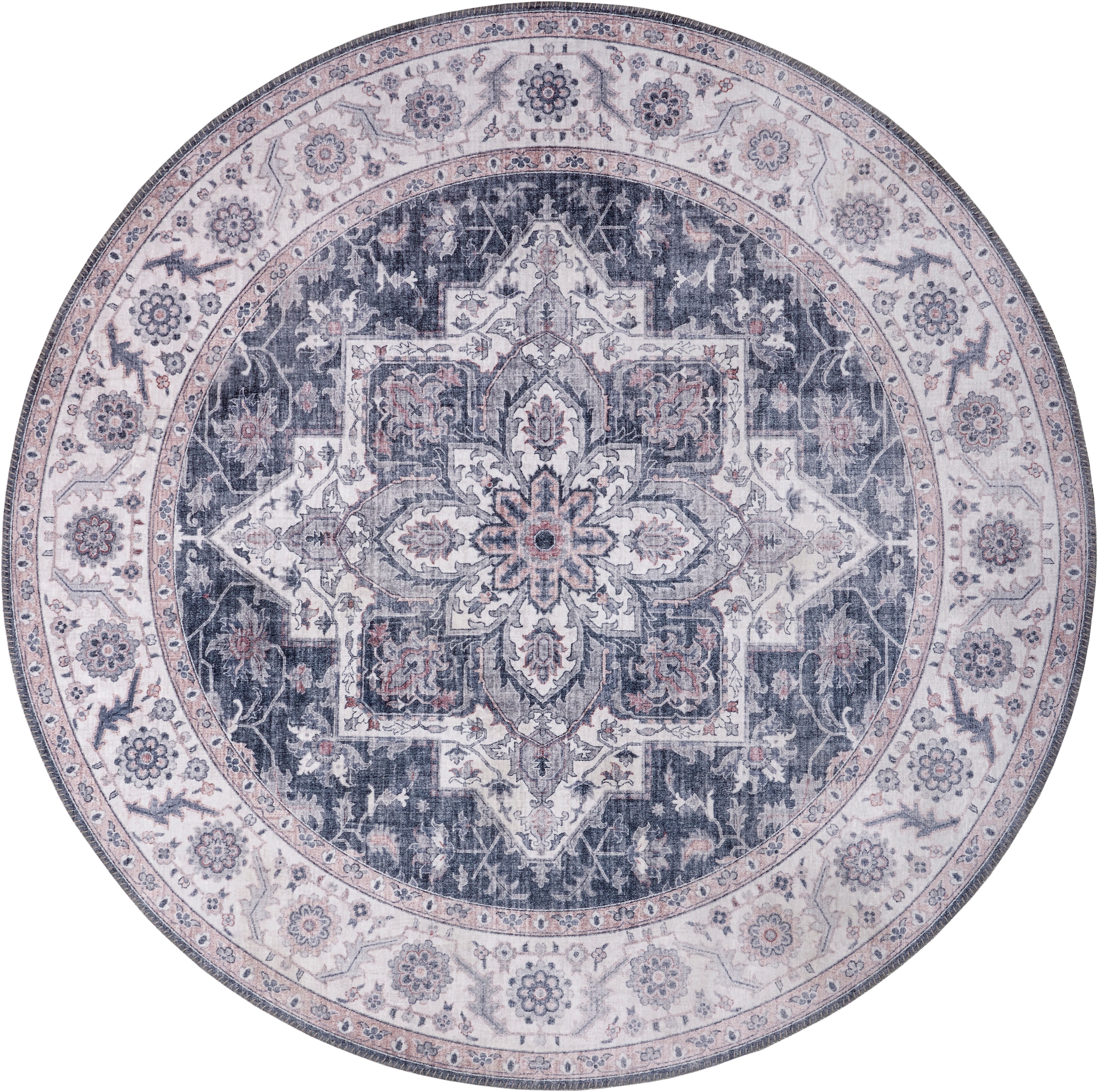NOURISTAN Teppich »Anthea«, rund, 5 mm Höhe, Orientalisch, Orient, Vintage, Wohnzimmer, Schlafzimmer, Esszimmer