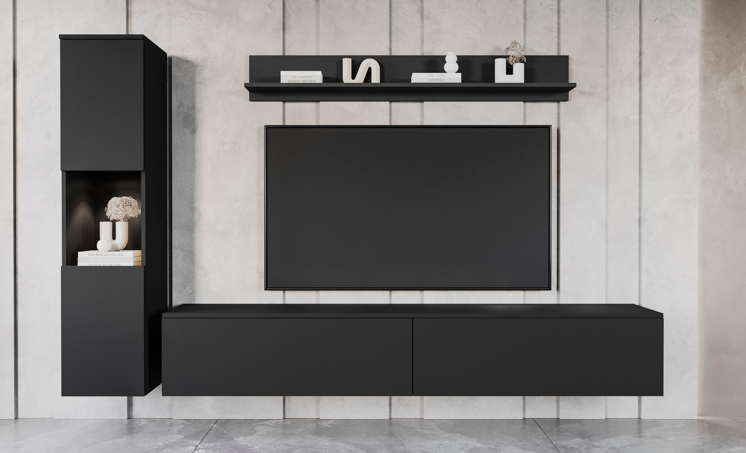 OTTO home Wohnwand "PARIS, Vitrine Türanschlag links/rechts wechselbar" Kom günstig online kaufen