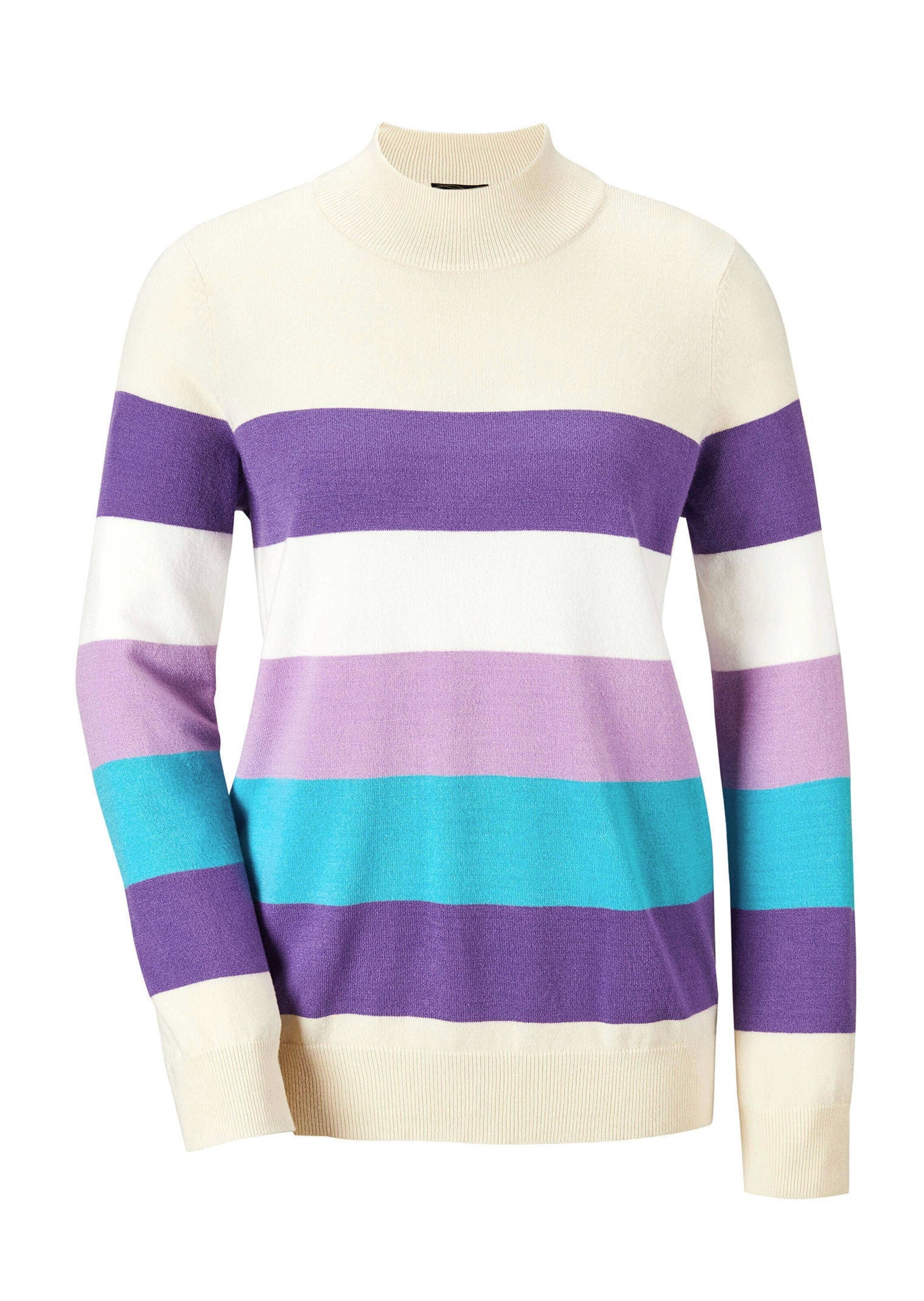 GOLDNER Rundhalspullover "Strickpullover" Stehbund mit Rippe günstig online kaufen