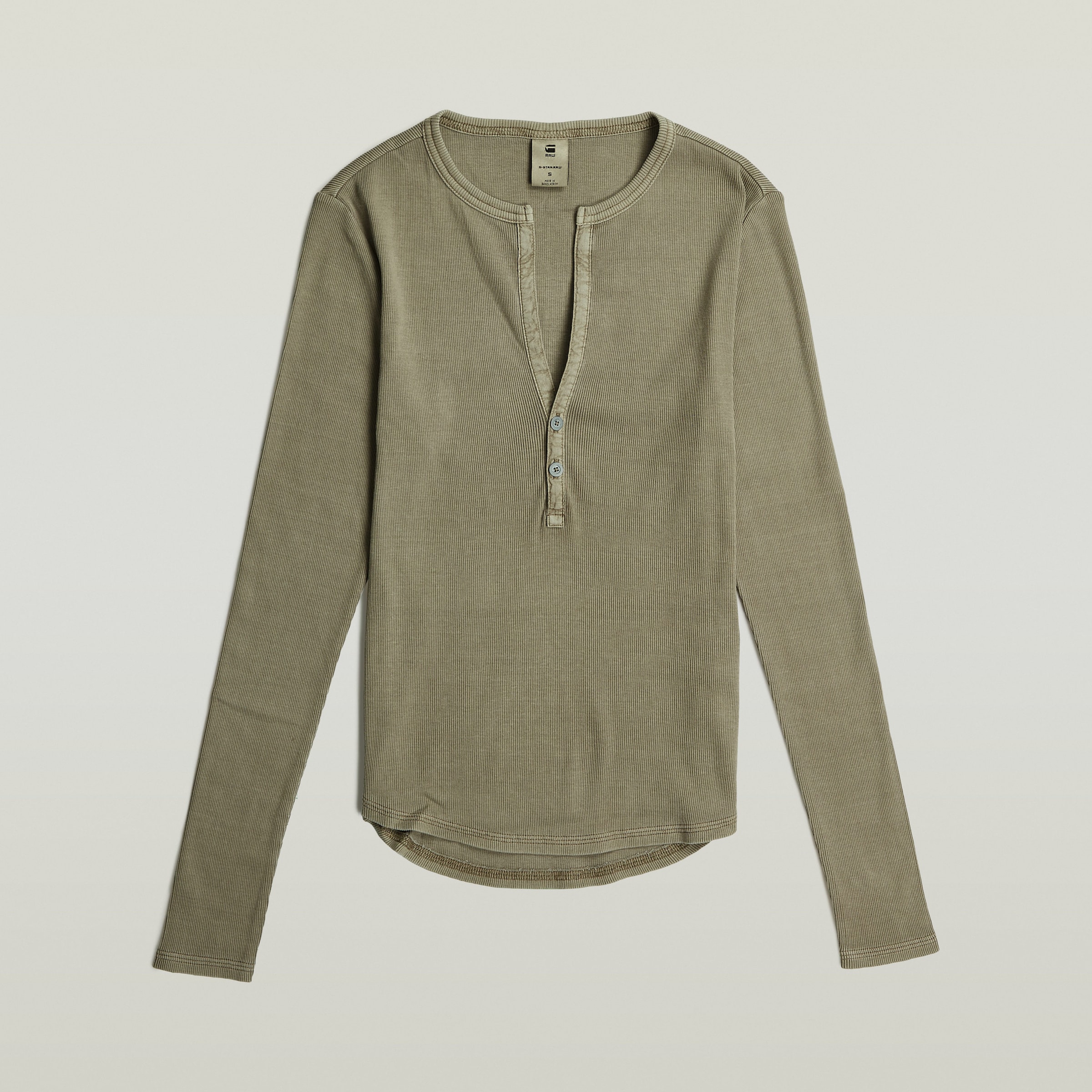 G-STAR Langarmshirt »Deep v slim«, mit Knopfverschluss