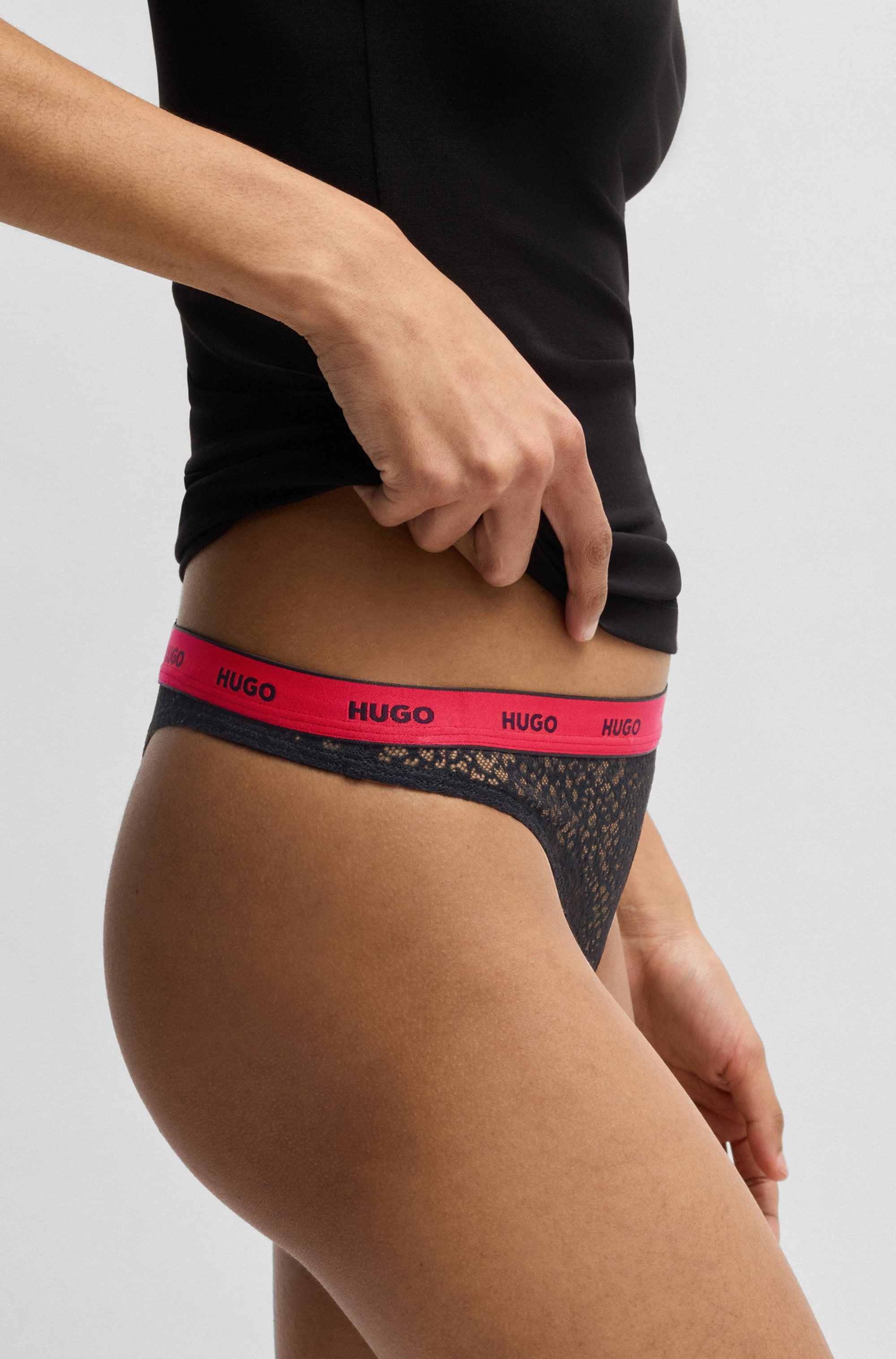 HUGO Underwear Slip »TRIPLE THONG LACE«, mit Struktur