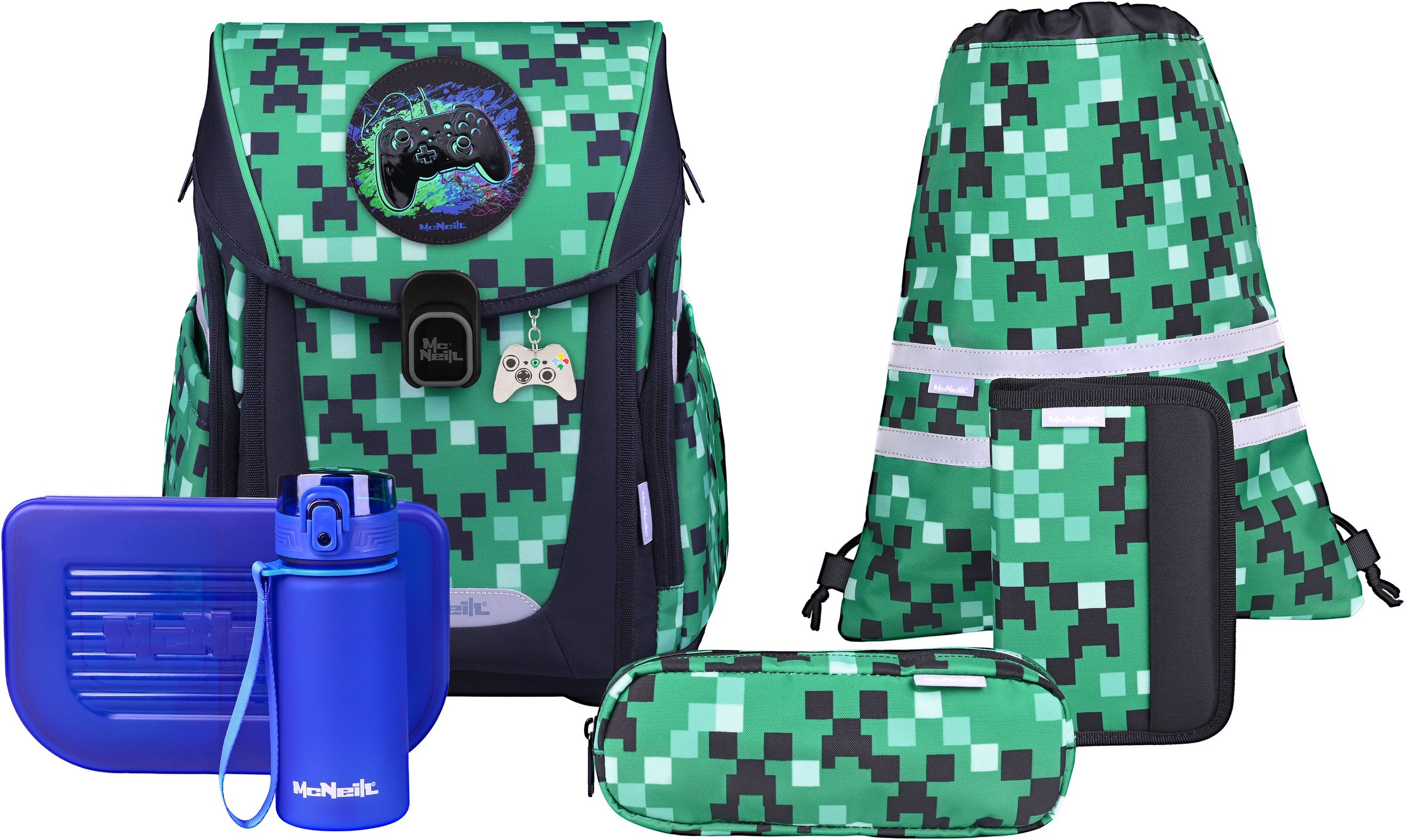 MCNEILL Kinder Schulranzen "Primo, inkl. Etui, Turnbeutel"game zone, Polyester, Rucksäcke