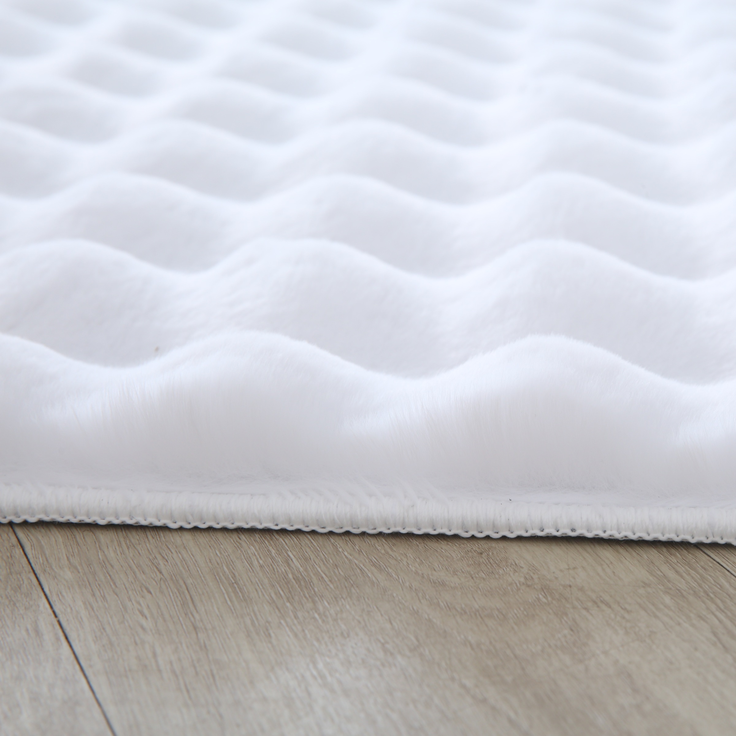 Hochflor-Teppich AYYILDIZ TEPPICHE "AMBIANCE 5110", weiß, B:120cm H:25mm L:170cm, Polyester, Teppiche, Läufer / Besonders weich / Dicker Flor / Pflegeleicht 2