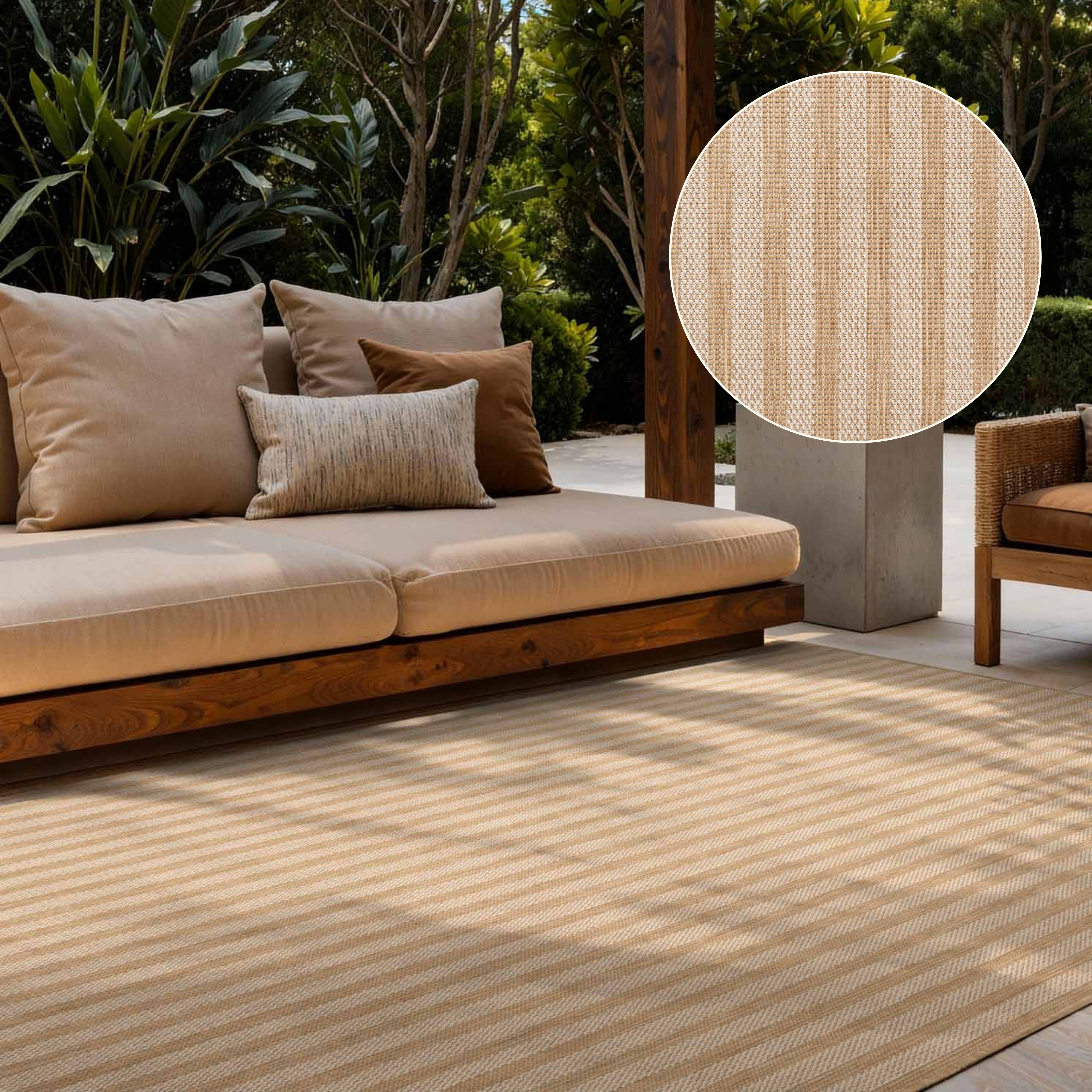 Ted Baker Teppich "Linley, Wendeteppich" rechteckig 8 mm Höhe Designteppich, Wetterfest, Pflegeleicht, Modern, Wohnzimmer, Terrasse