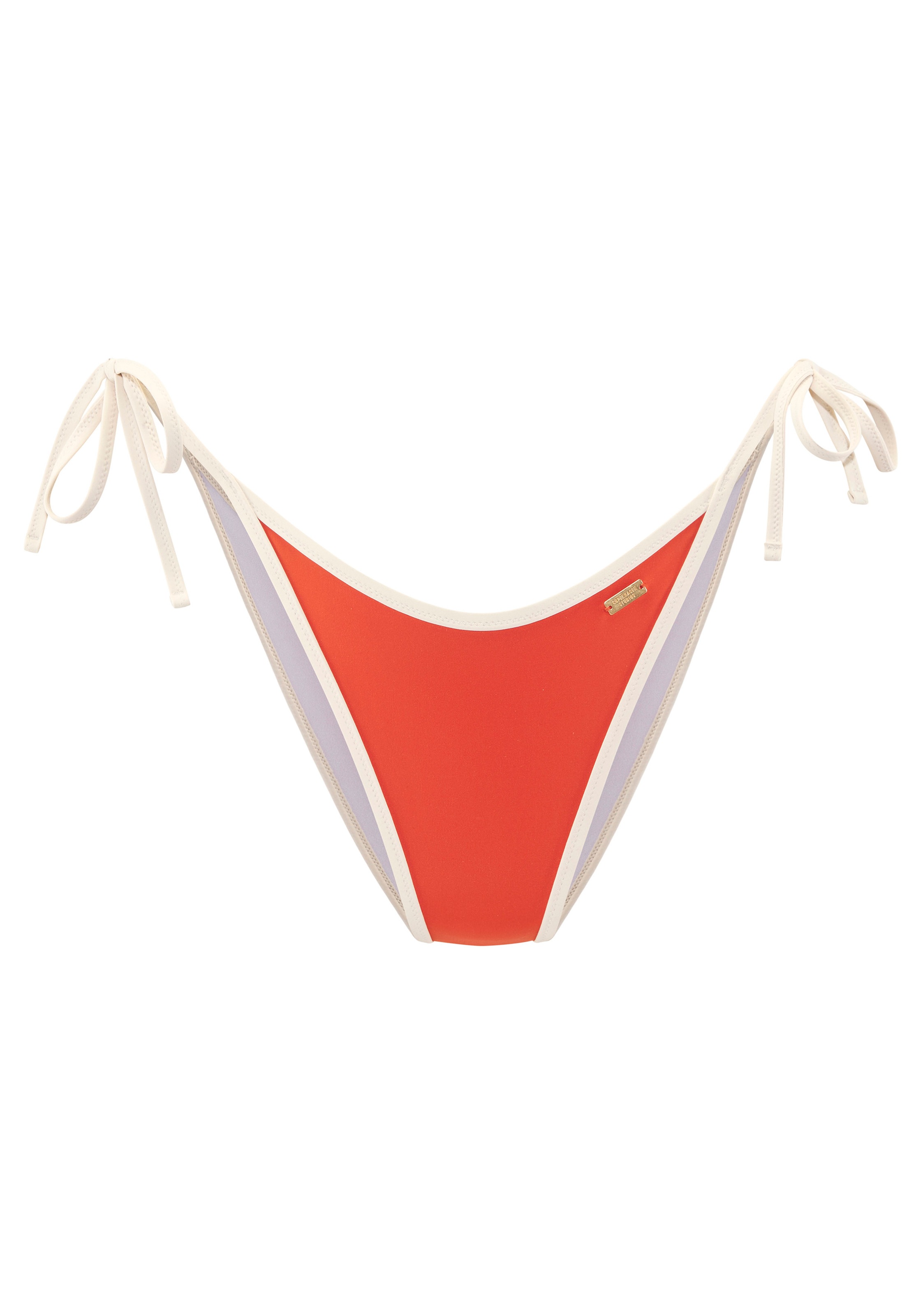 Bikini-Hose COPENHAGEN STUDIOS "Emma", Damen, Gr. 38, N-Gr, orange (blutorange), Recycling-Polyamid, Badehosen Bikini-Hose, mit Kontrastdetails