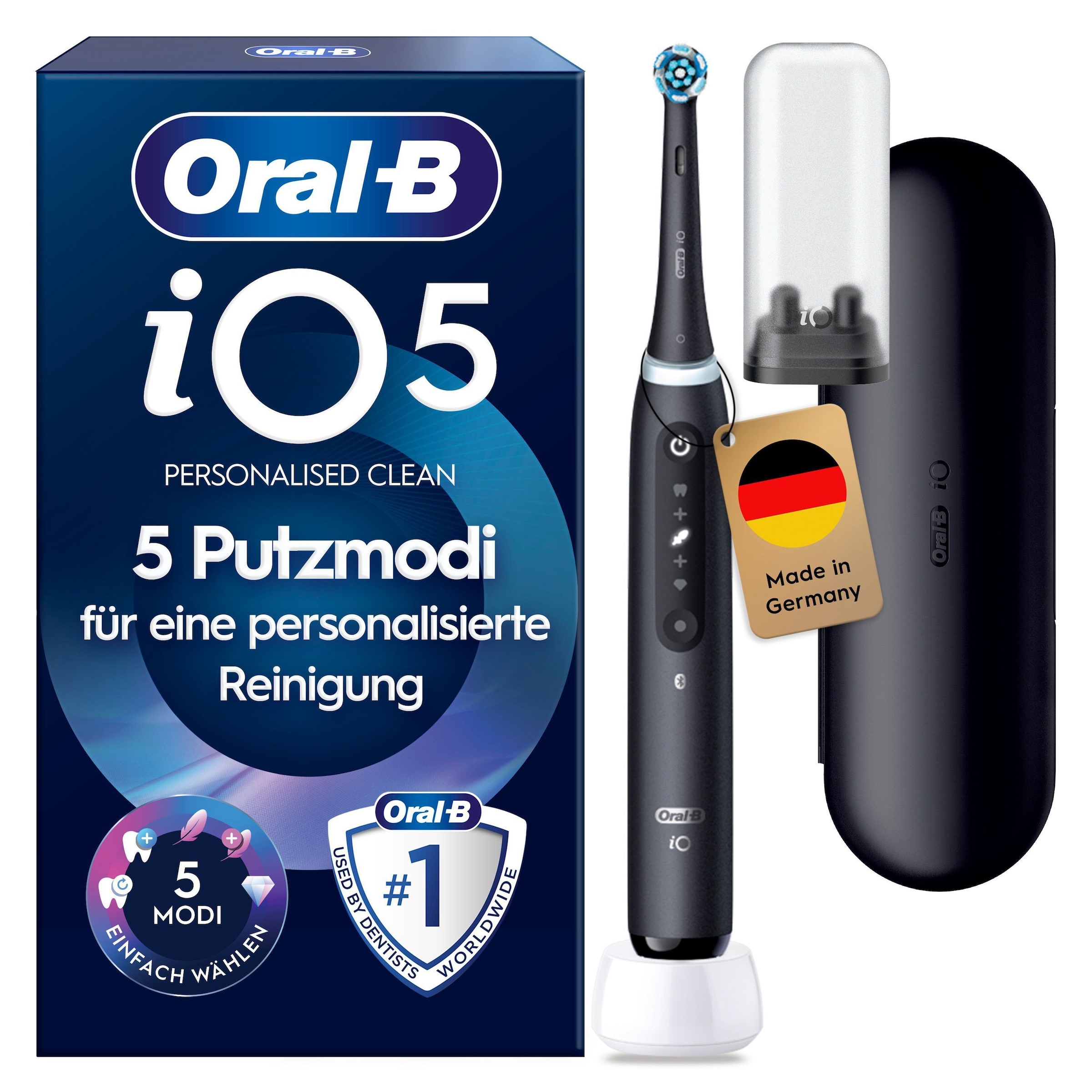 Oral-B Elektrische Zahnbürste »Oral-B iO Series 5« 1 Stk. Aufsteckbürsten Langanhaltender Akku | Reise-Etui | Aufsteckbürstenhalter