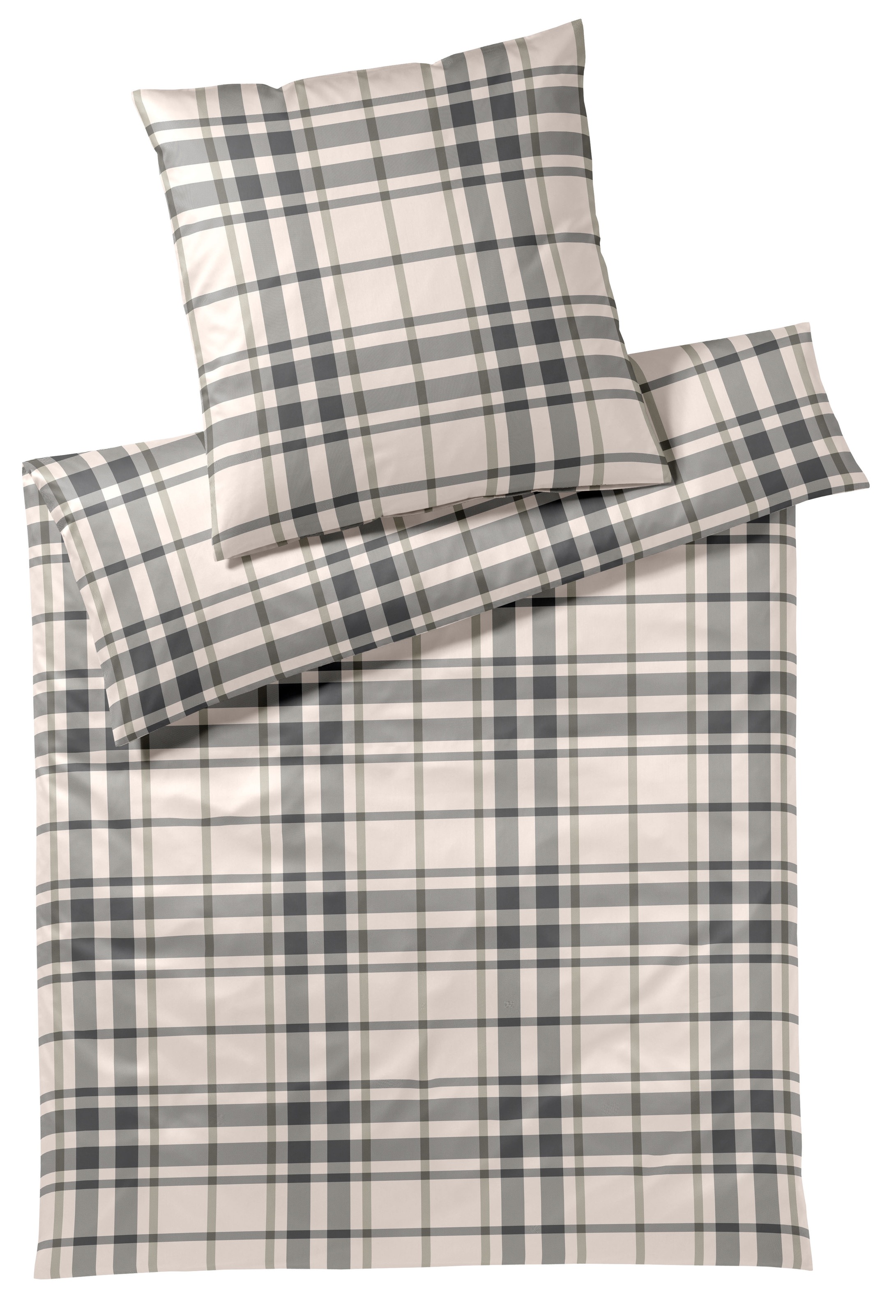 Elegante Bettwäsche "Alpenchic Karo" 2 Stk. tlg. angenehmes Hautgefühl günstig online kaufen