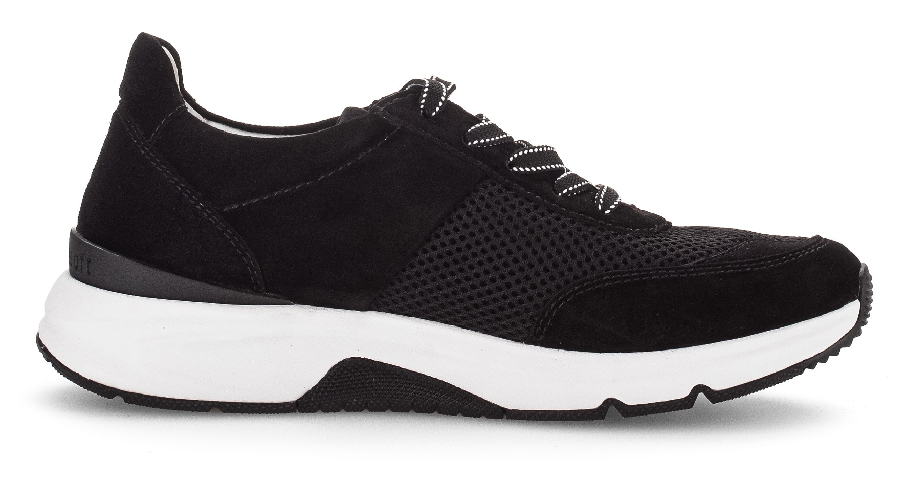 Gabor Rollingsoft Keilsneaker, Freizeitschuh, Halbschuh, Schnürschuh, Logoschriftzug an der Ferse