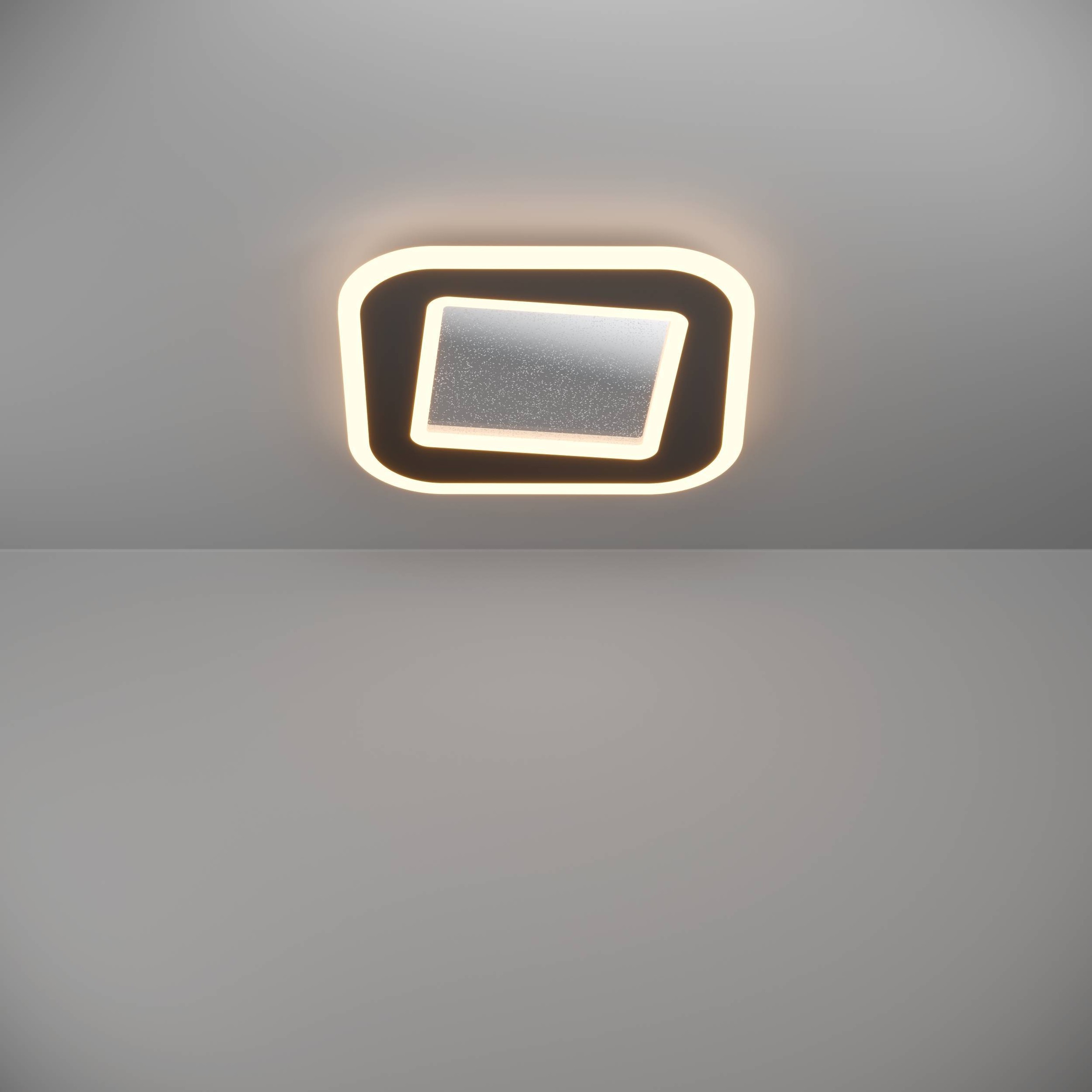 EGLO Deckenleuchte »Macchoni Deckenlampe, Kristall Deckenleuchte mit Fernbedienung, Lampe« LED-Modul 1 Stk. Kaltweiß | Neutralweiß | Warmweiß Wand-/Deckenleuchte - L38 x B38 x H5 cm - schwarz, weiß - 20W inkl.